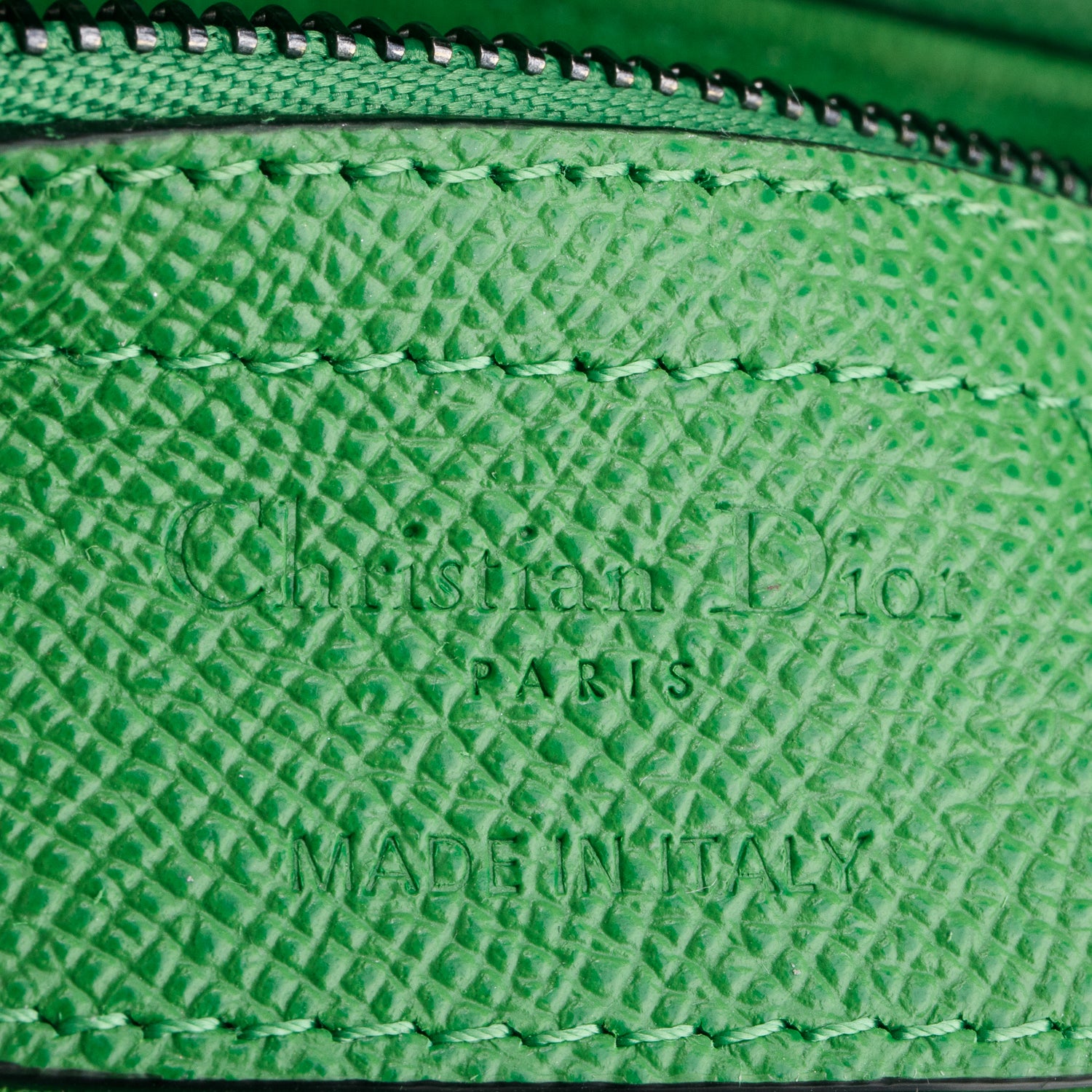 Christian Dior 2021 Green Grained Calfskin Saddle Bag