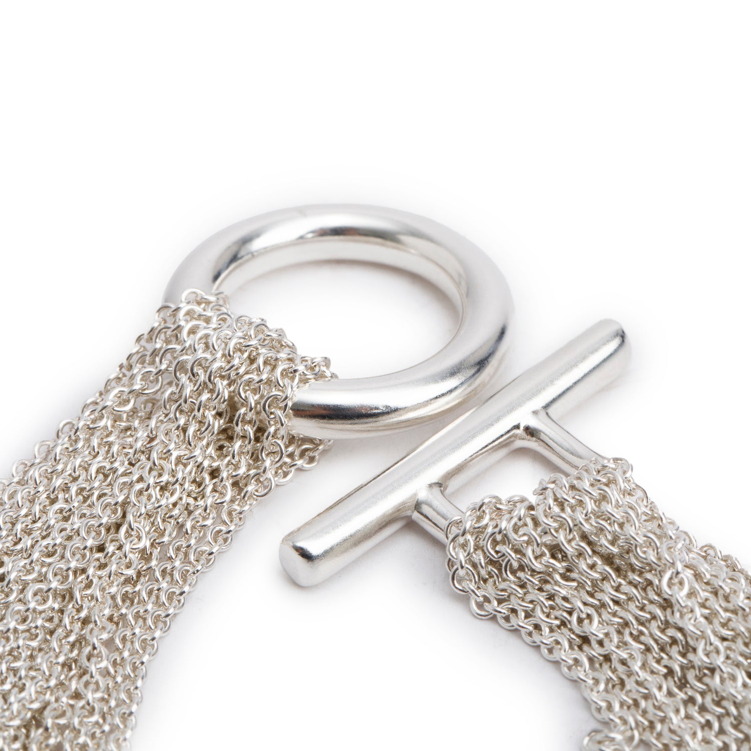 Tiffany & Co. Sterling Silver Mesh Heart Toggle Necklace