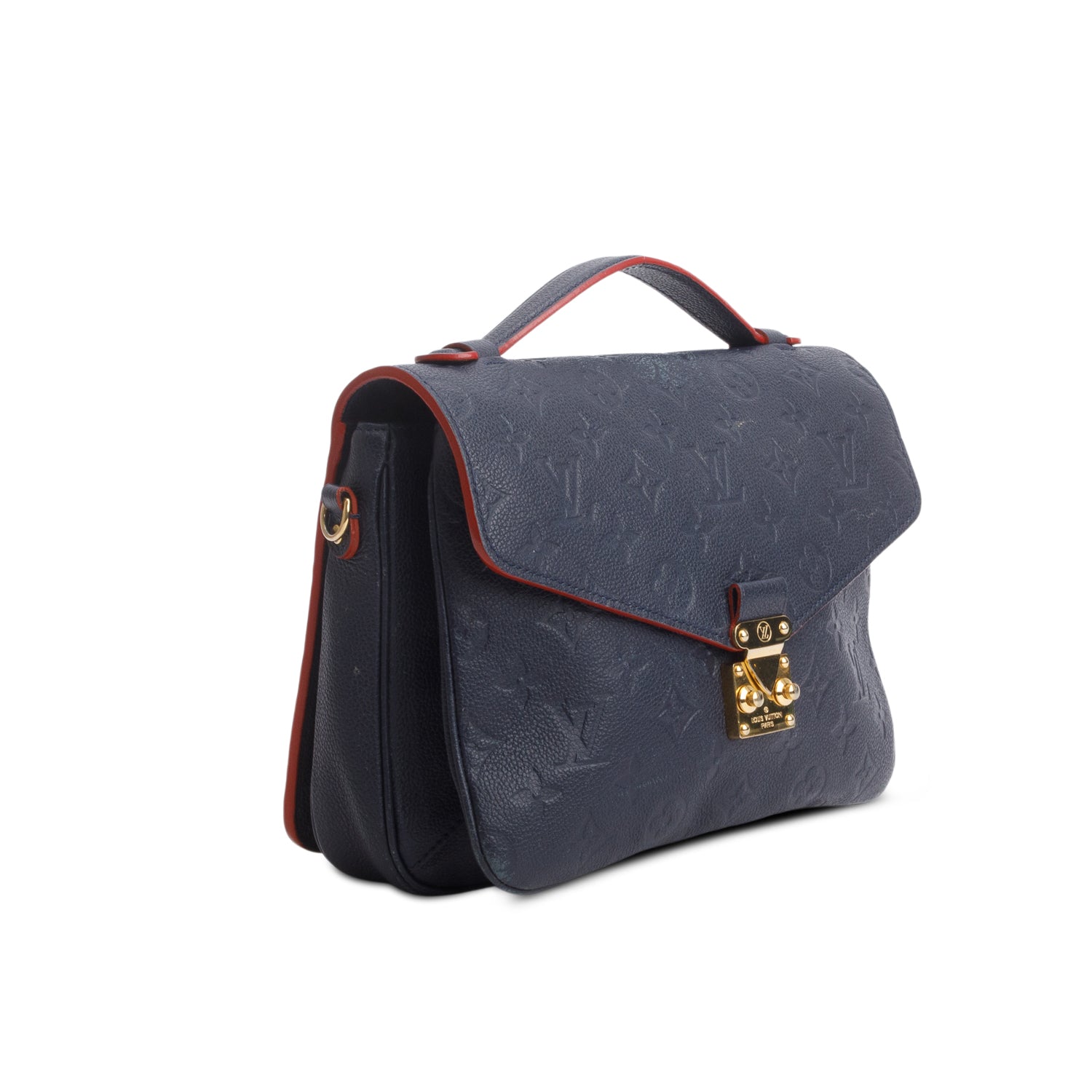 Louis Vuitton Blue Monogram Empreinte Leather Pochette Metis w/ Strap