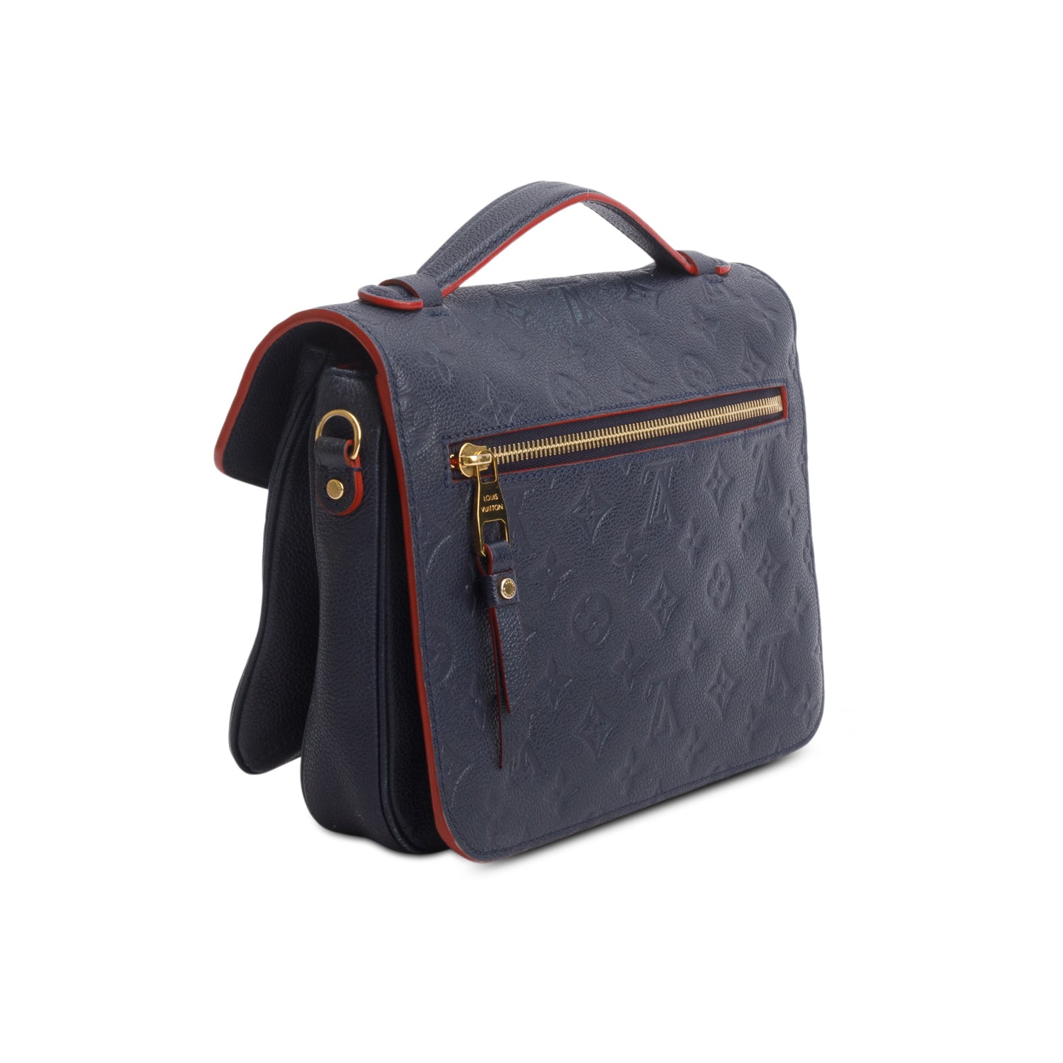 Louis Vuitton Blue Monogram Empreinte Leather Pochette Metis w/ Strap