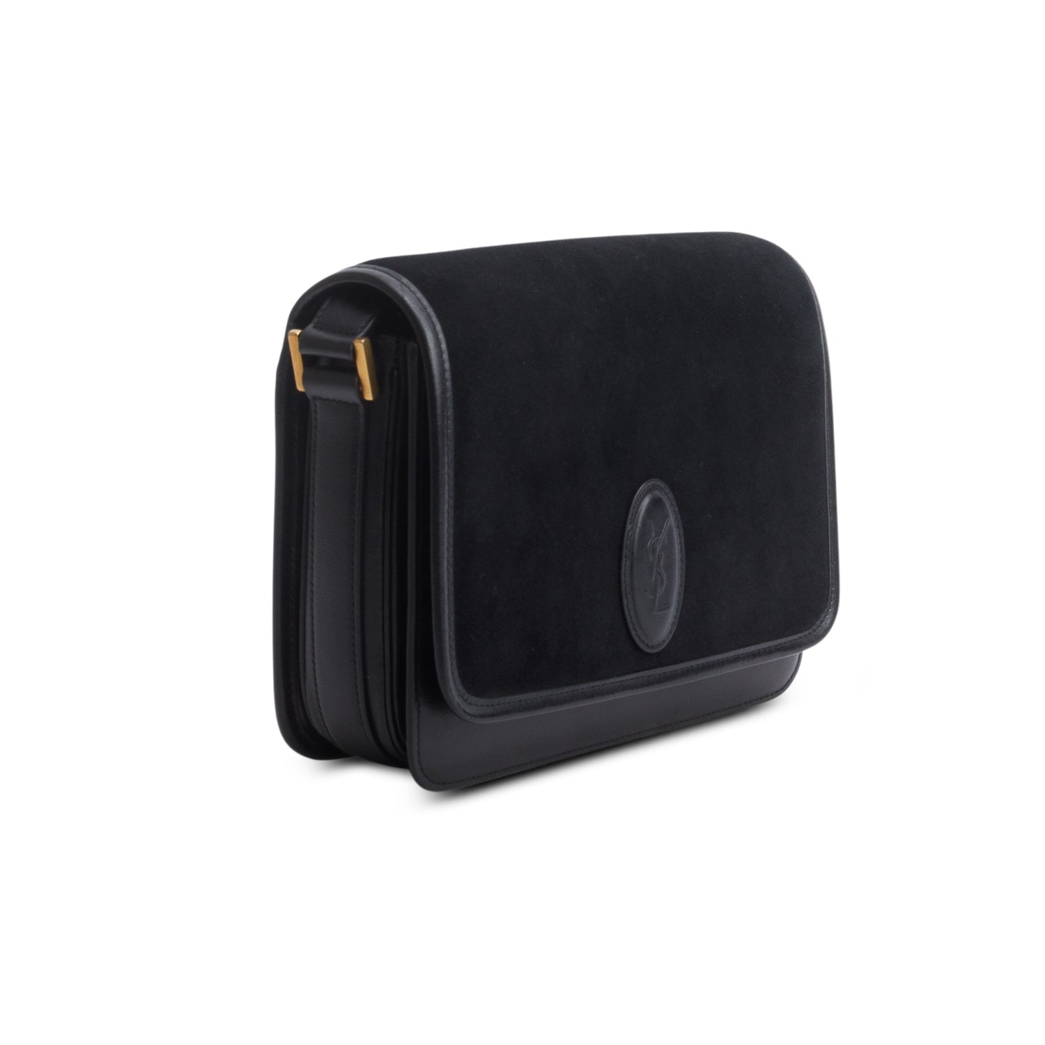 Saint Laurent Black Calfskin/Suede Le 61 Shoulder Bag
