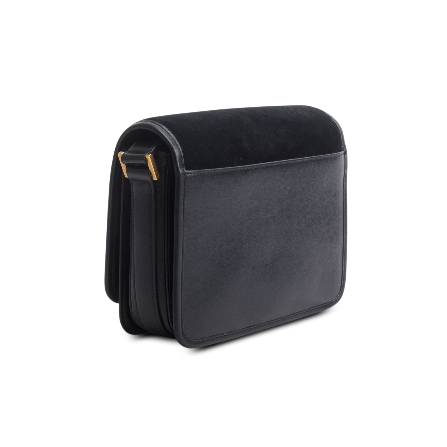 Saint Laurent Black Calfskin/Suede Le 61 Shoulder Bag