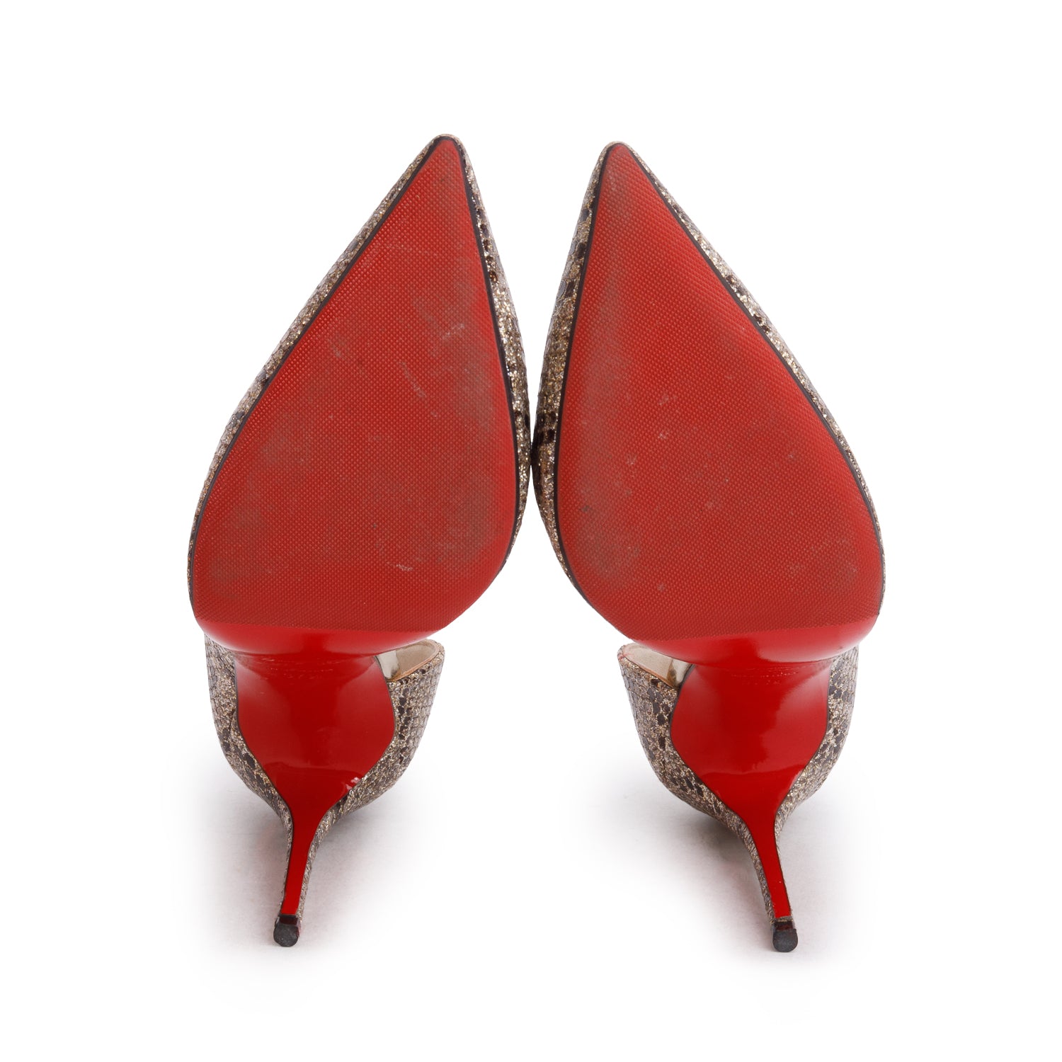 Christian Louboutin Glitter Python Print Iriza 100 Pumps, Women's Size 37.5 w/ Box