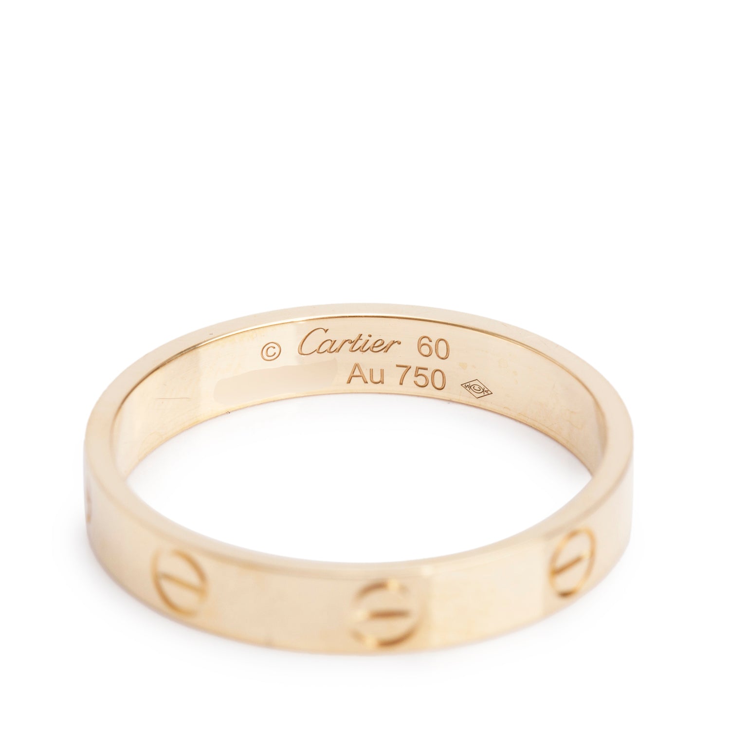 Cartier 2025 18k Yellow Gold 3.6 mm Love Wedding Band Ring, Size 60 9.25 w/ Box & Certificate