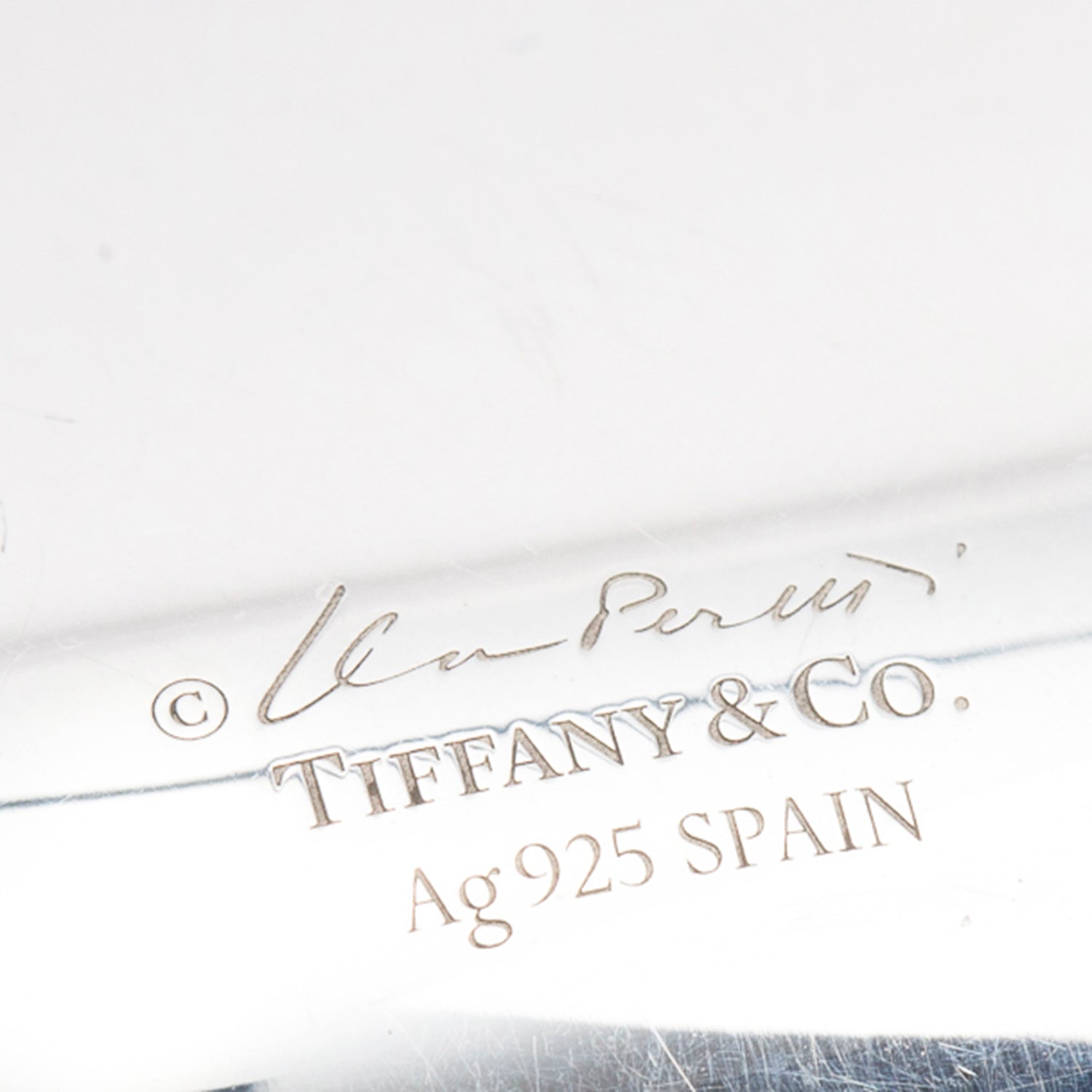 Tiffany & Co. Elsa Peretti Sterling Silver 50 MM Bean Pendant Cord Necklace w/ Box