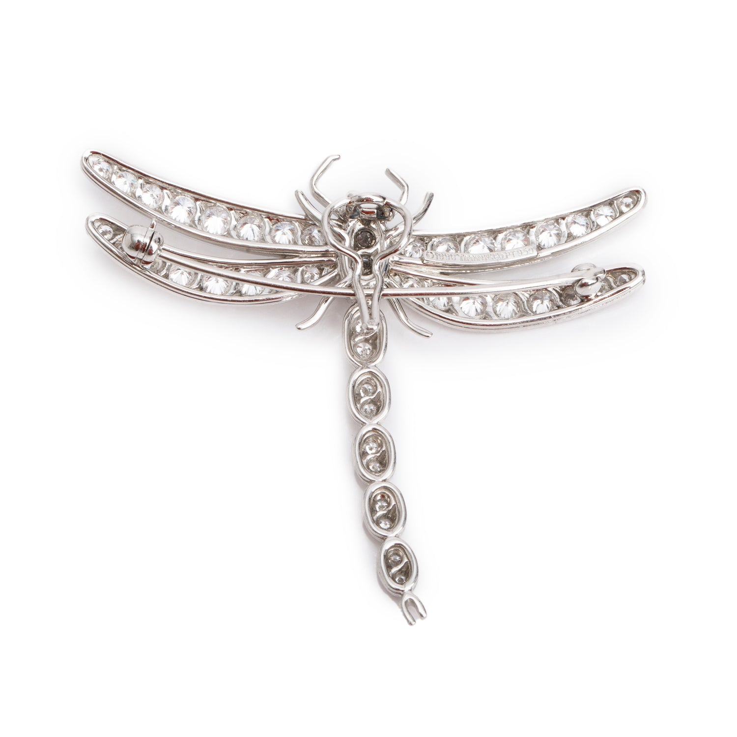 Tiffany & Co. Platinum Diamiond Dragonfly Brooch w/ Box