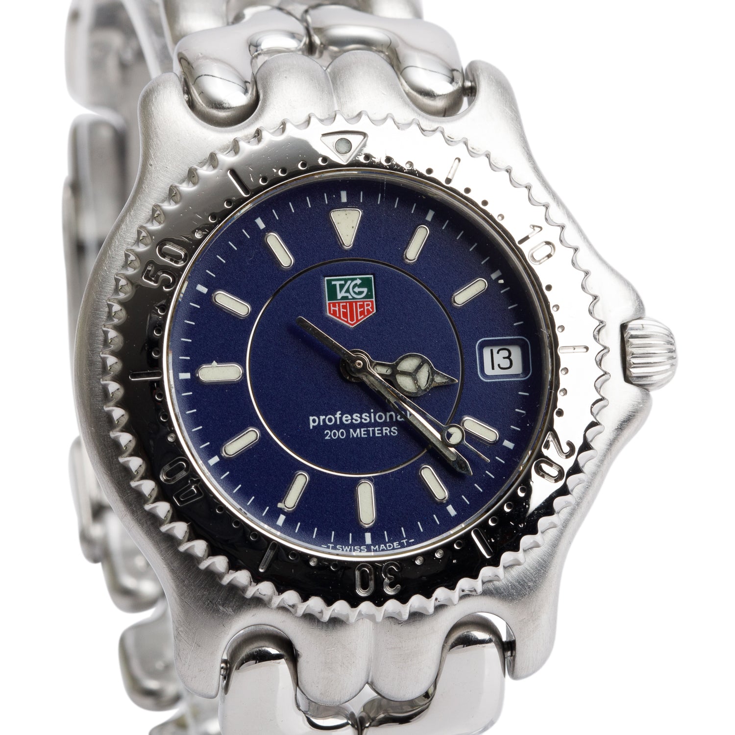 Tag Heuer Stainless Steel SEL Professional 38 MM Watch Blue Dial WG111A