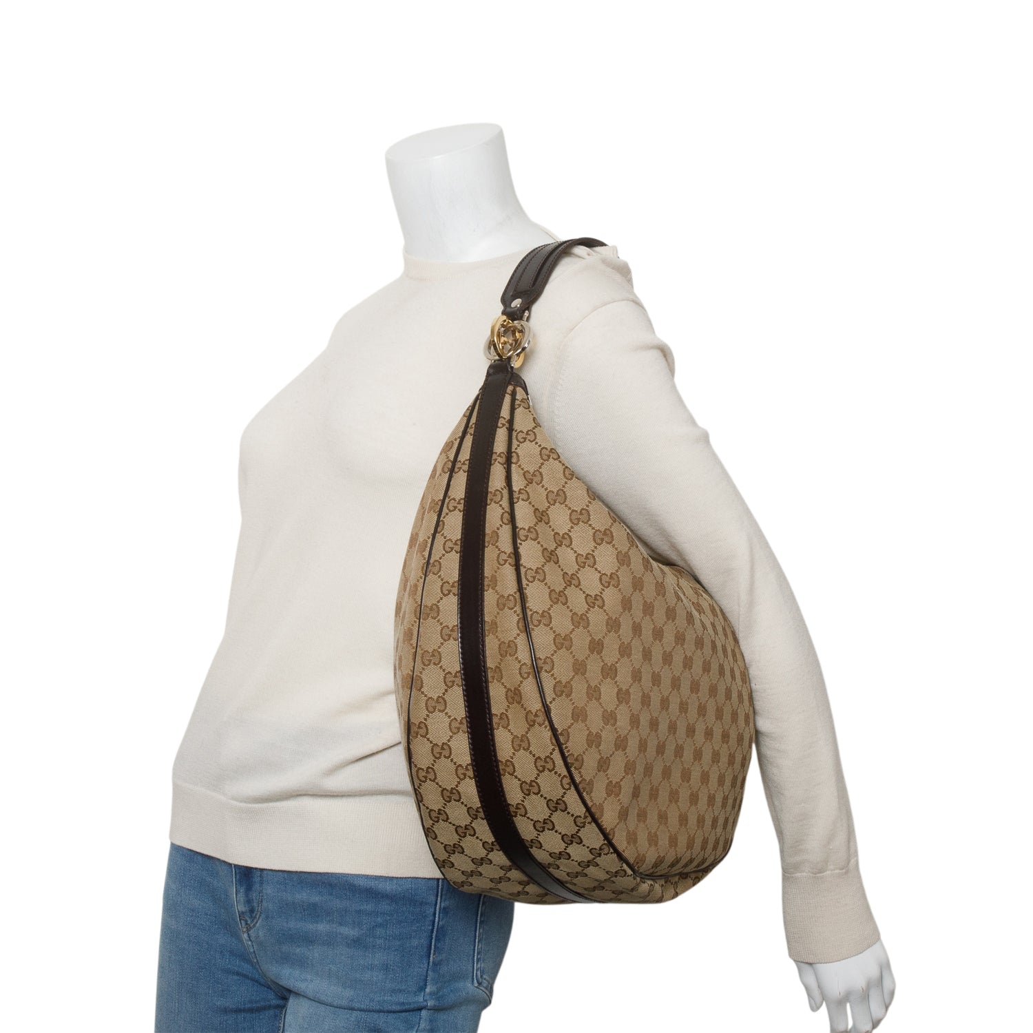 Gucci GG Supreme Monogram Medium Twins Hobo