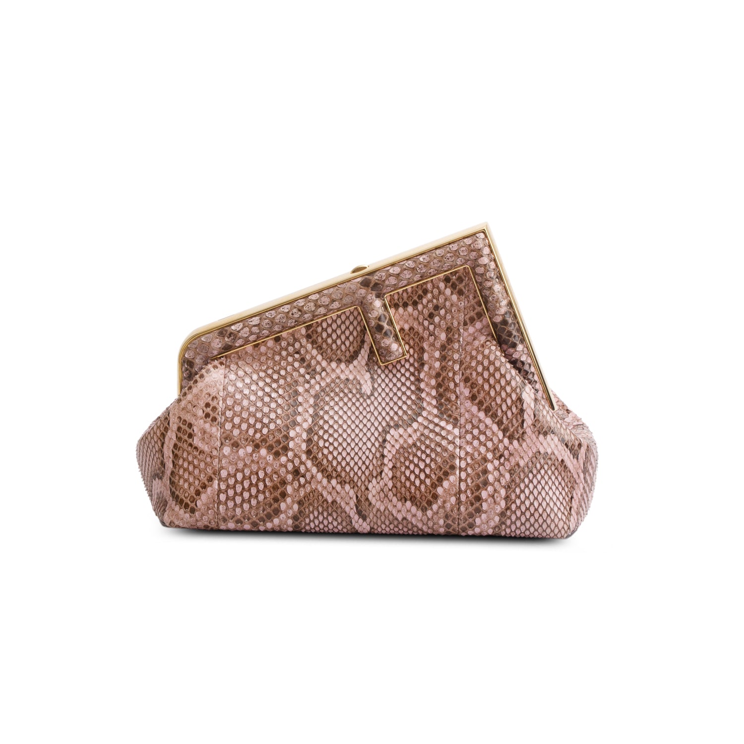 Fendi 2022 Pink Python Small Fendi First w/ Box, Receipt & Strap