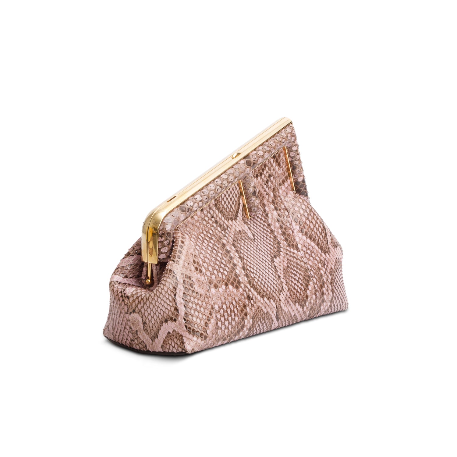 Fendi 2022 Pink Python Small Fendi First w/ Box, Receipt & Strap