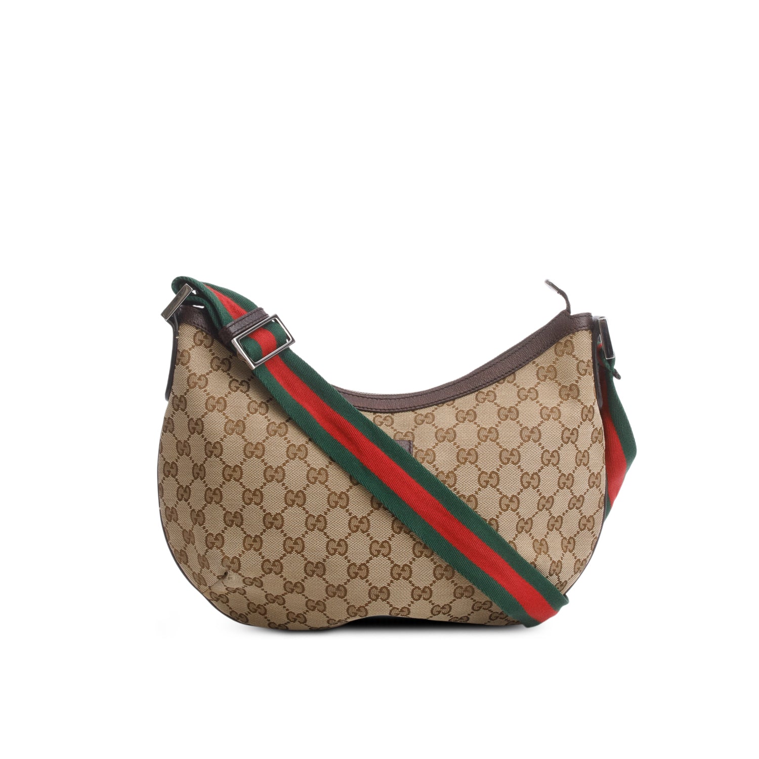 Gucci Monogram Web Medium Half Moon Hobo