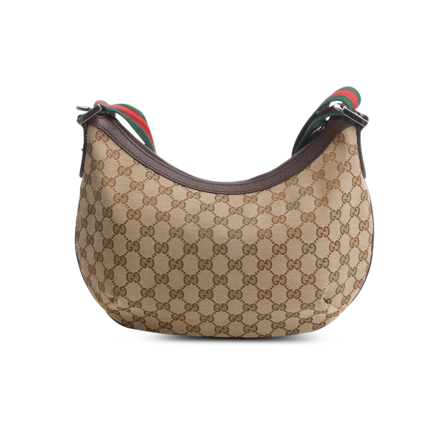 Gucci Monogram Web Medium Half Moon Hobo