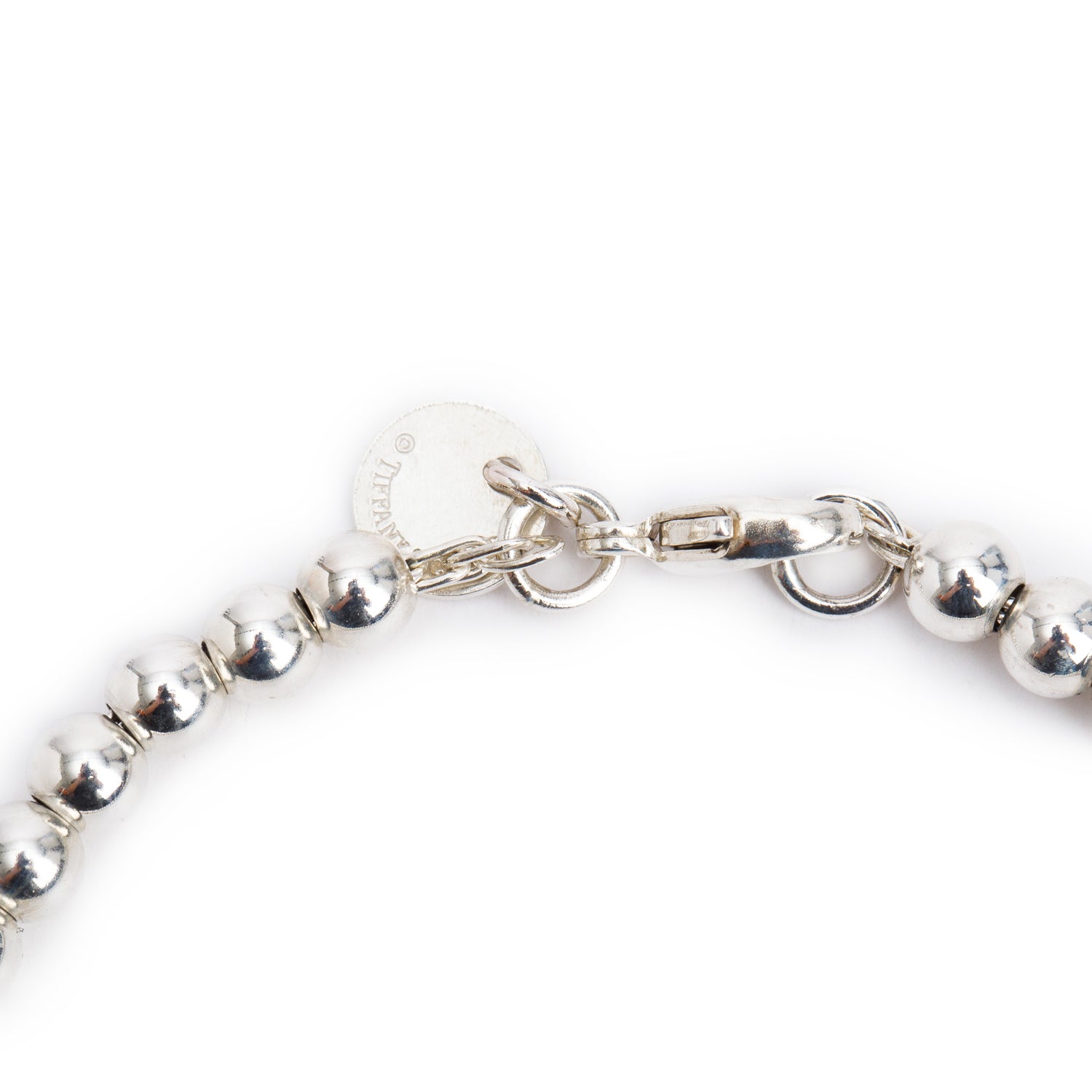 Tiffany & Co. Sterling Silver Mini Bow 4 MM Bead Bracelet
