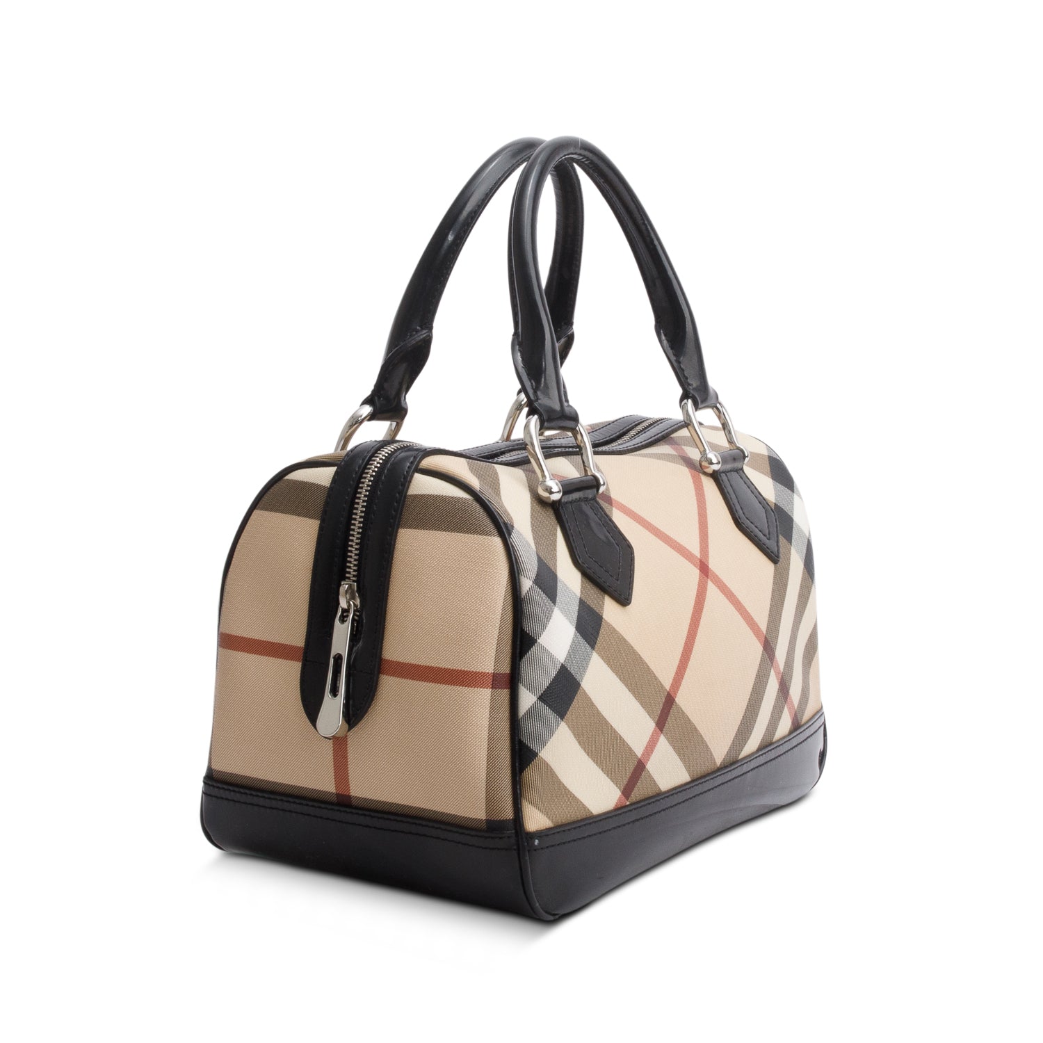 Burberry Beige Nova Check Boston Bag
