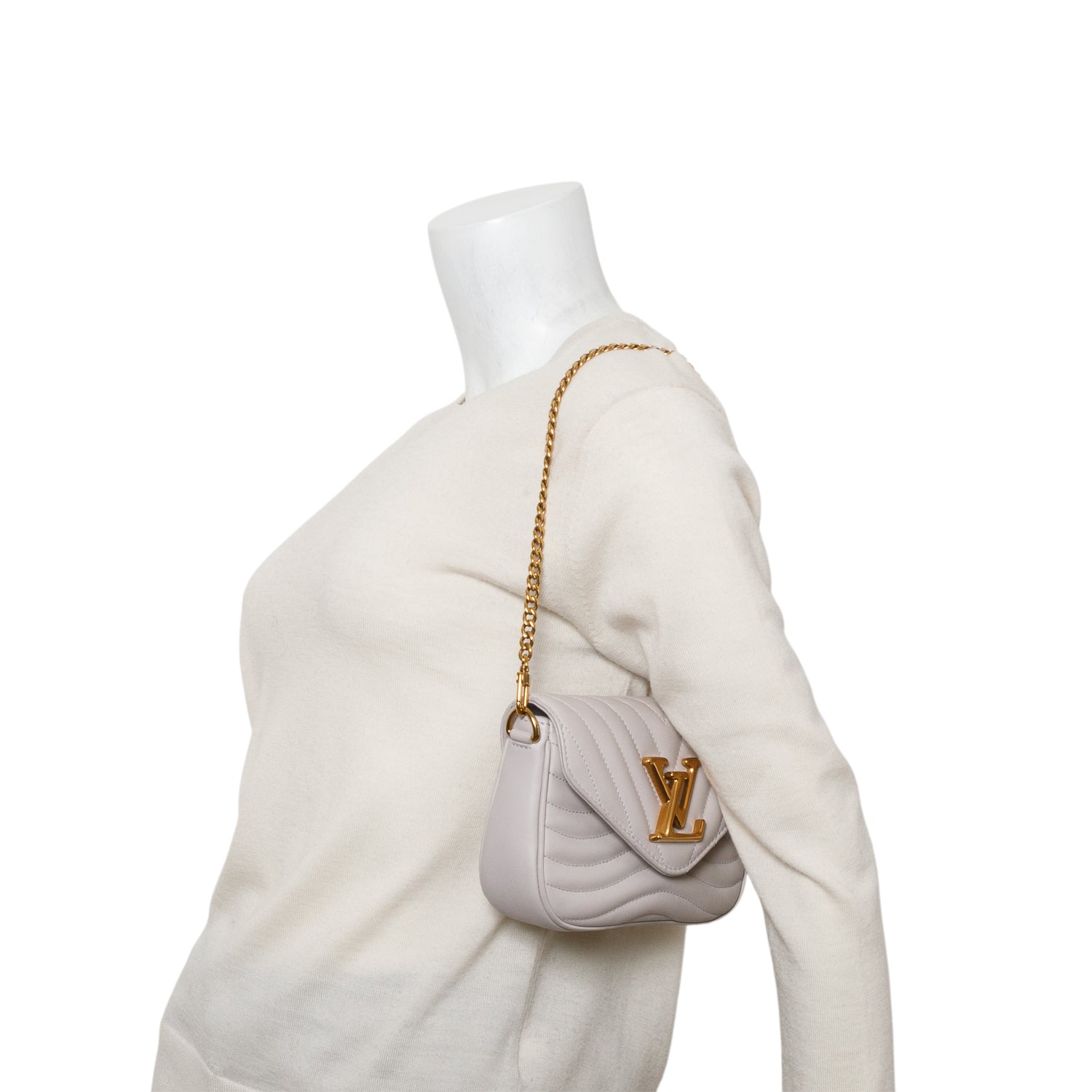 Louis Vuitton 2021 Grey Calfskin New Wave Chain Pochette