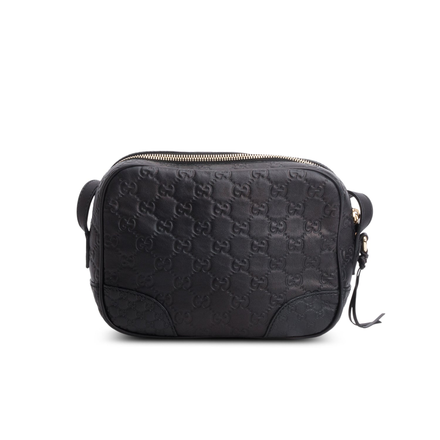 Gucci Black Soft Leather Signature Mini Bree Messenger Bag