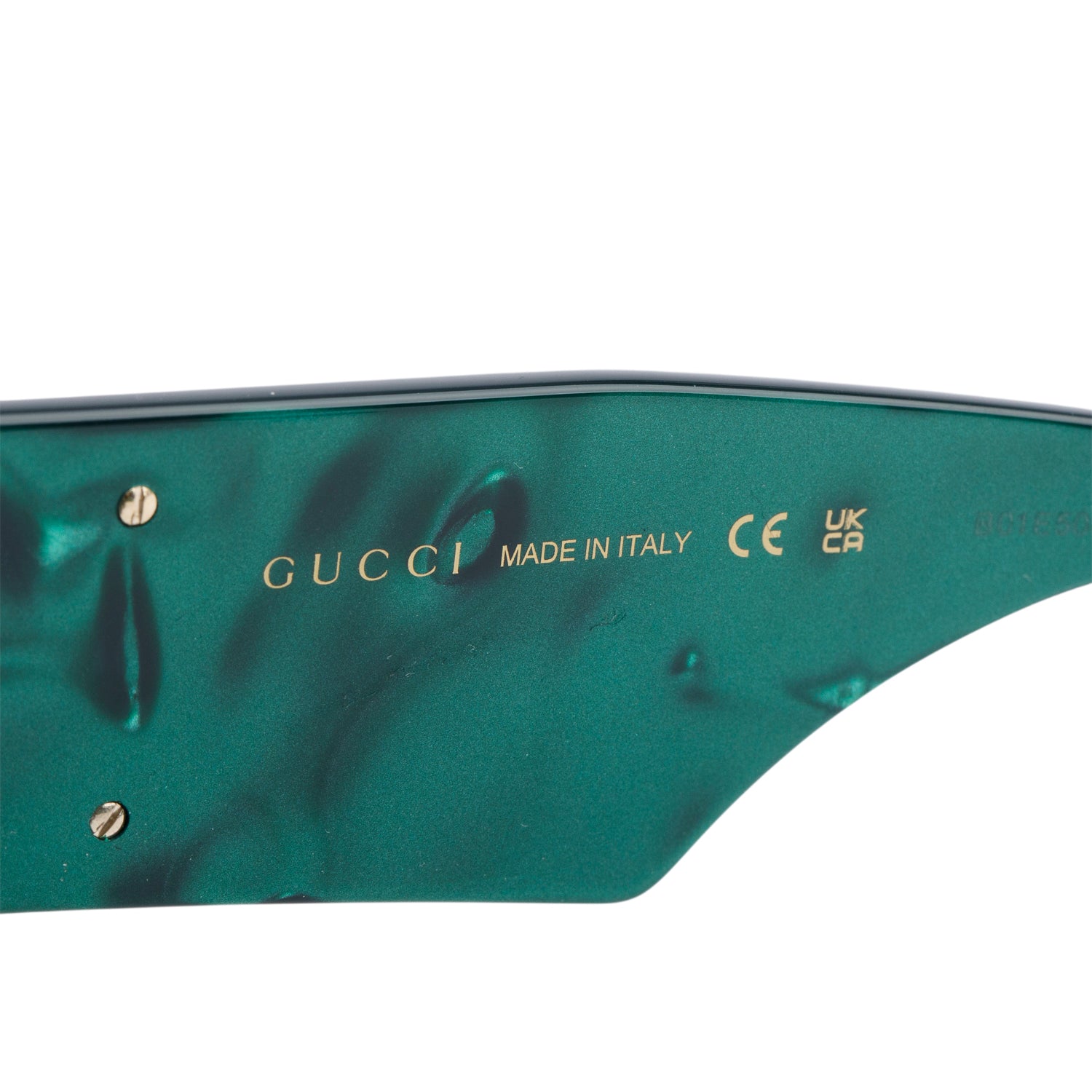 Gucci GG0956S Black/Green Acetate Square Frame Sunglasses w/ Case