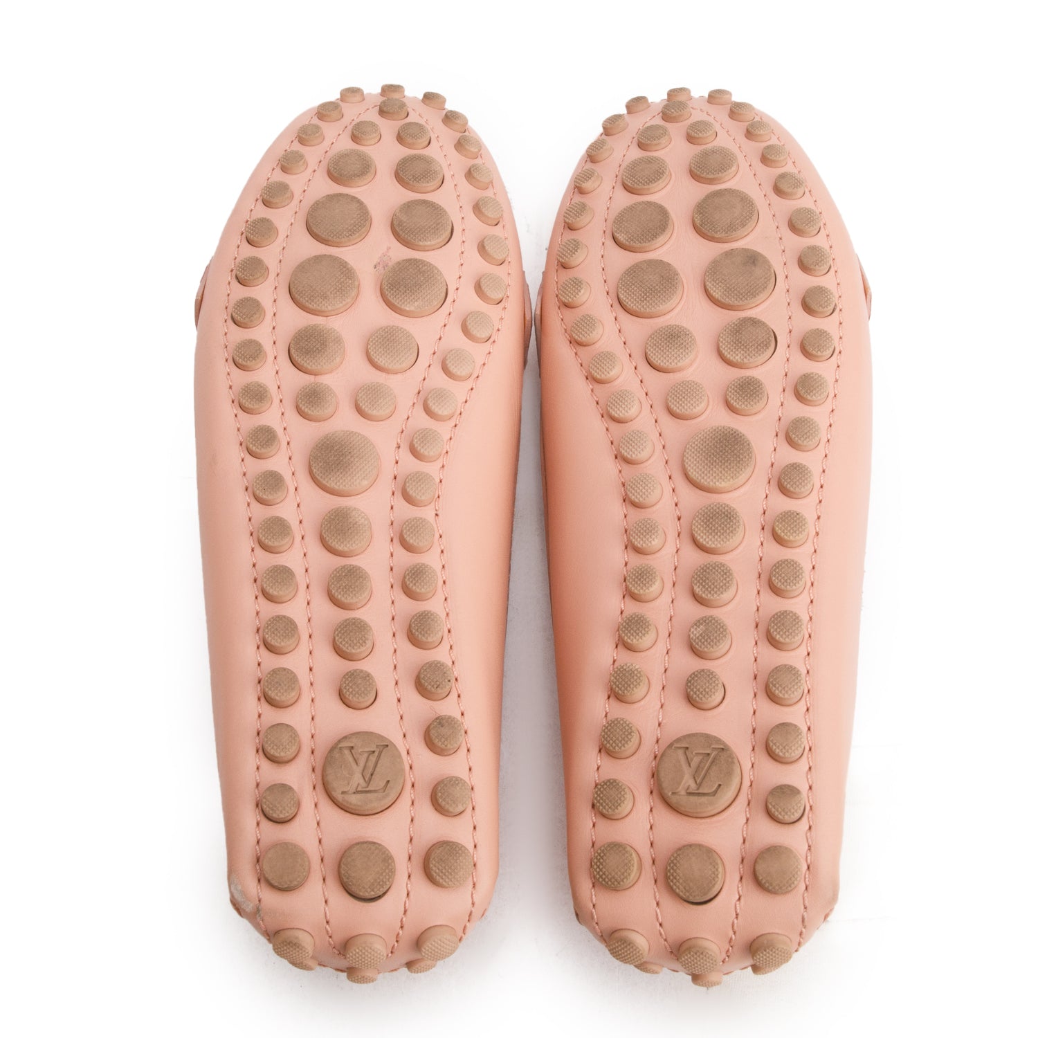 Louis Vuitton Calfskin Pink/White Monte Carlo Car Mocassin Women's Size 37 w/ Box