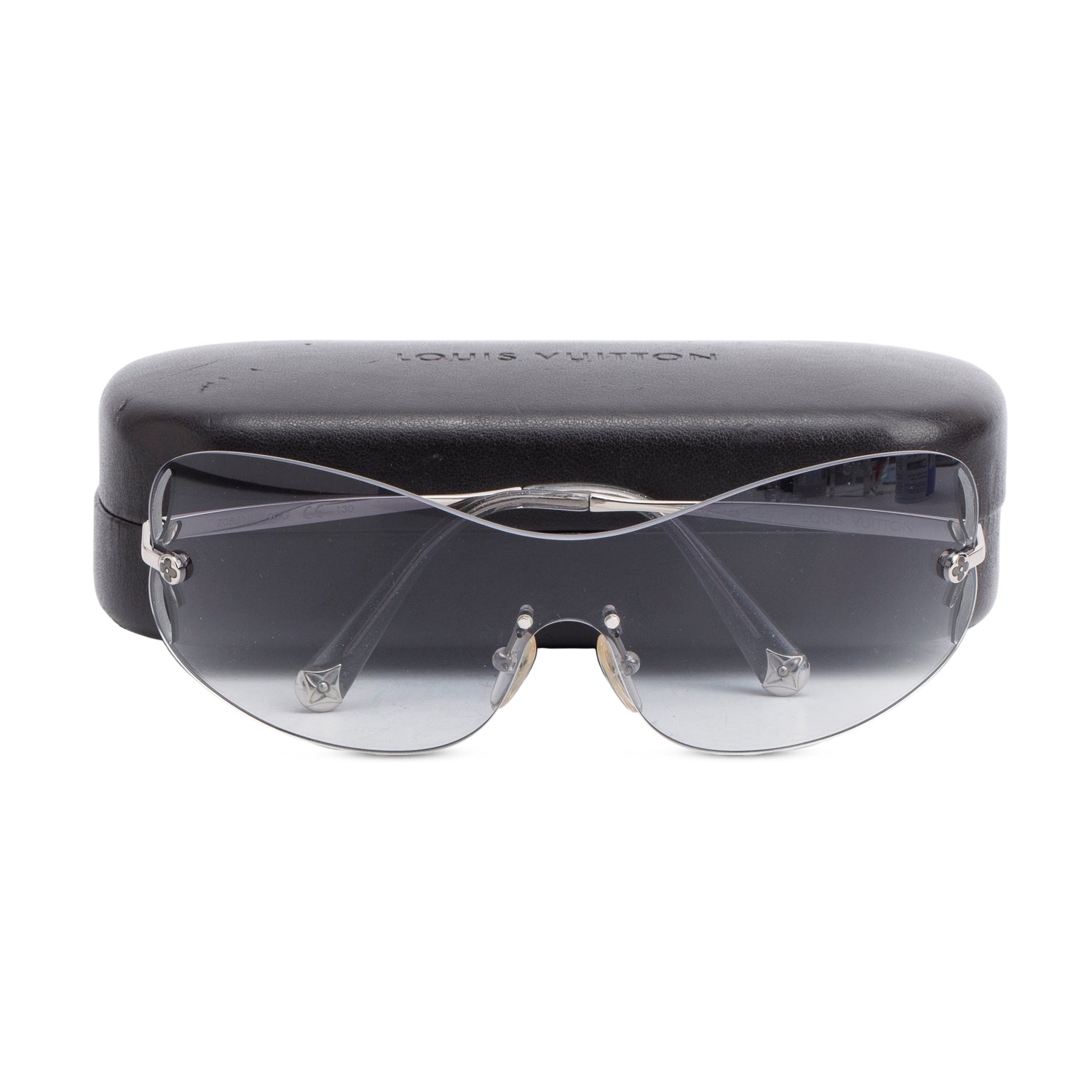 Louis Vuitton Z0541U Grey Lily Mask Shield Sunglasses w/ Case
