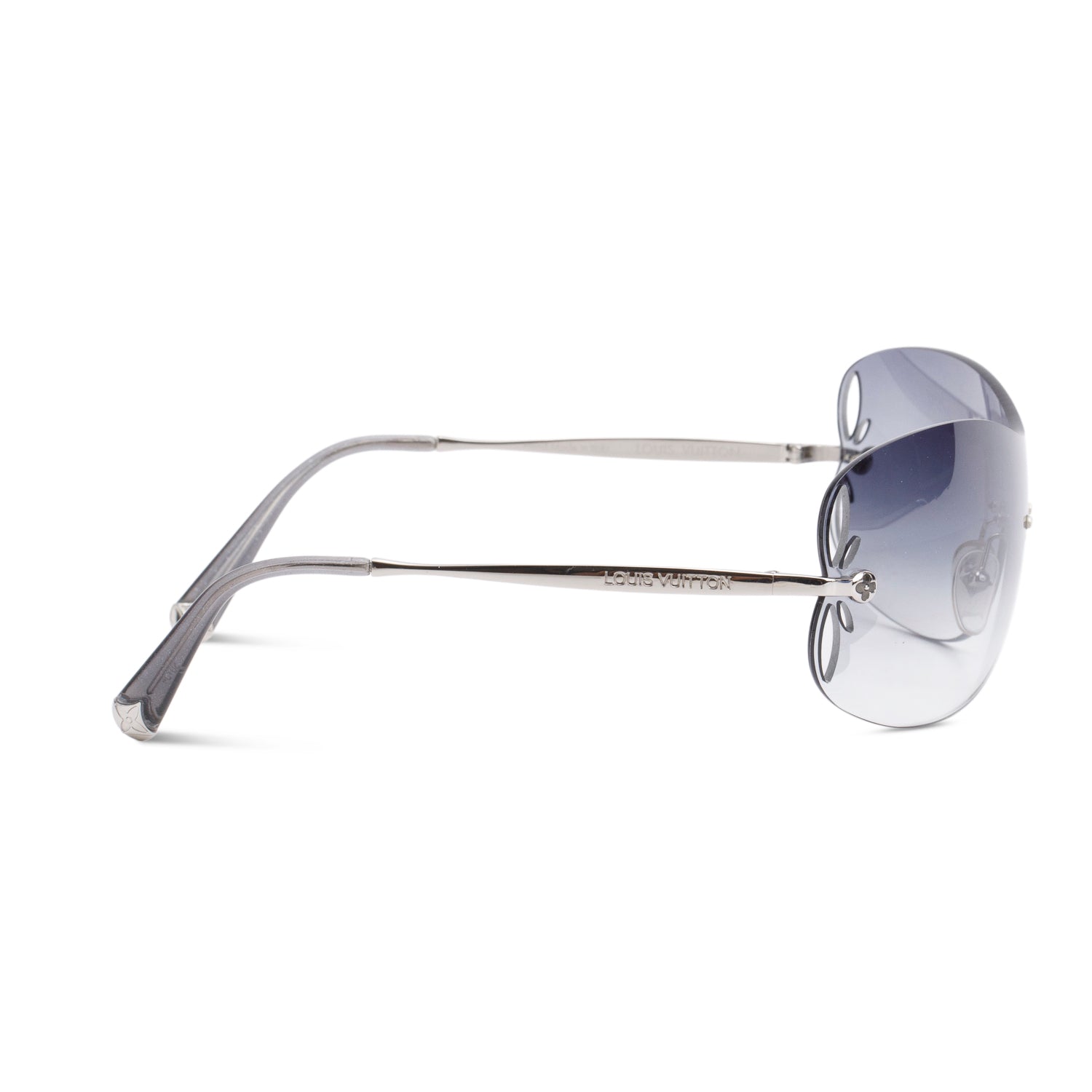 Louis Vuitton Z0541U Grey Lily Mask Shield Sunglasses w/ Case
