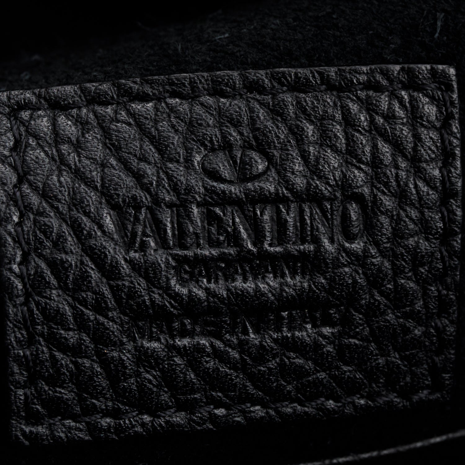 Valentino Black Pebbled Calfskin Large Rockstud Envelope Pouch w/ Box