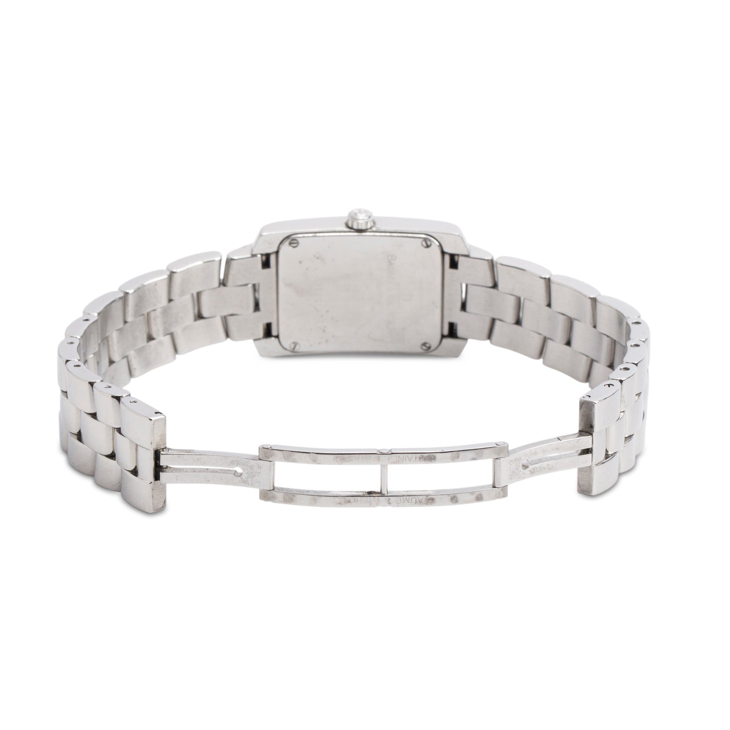 Baume & Mercier Stainless Steel Diamond Bezel Hampton Milleis Quartz Watch Silver Dial w/ Box & Papers