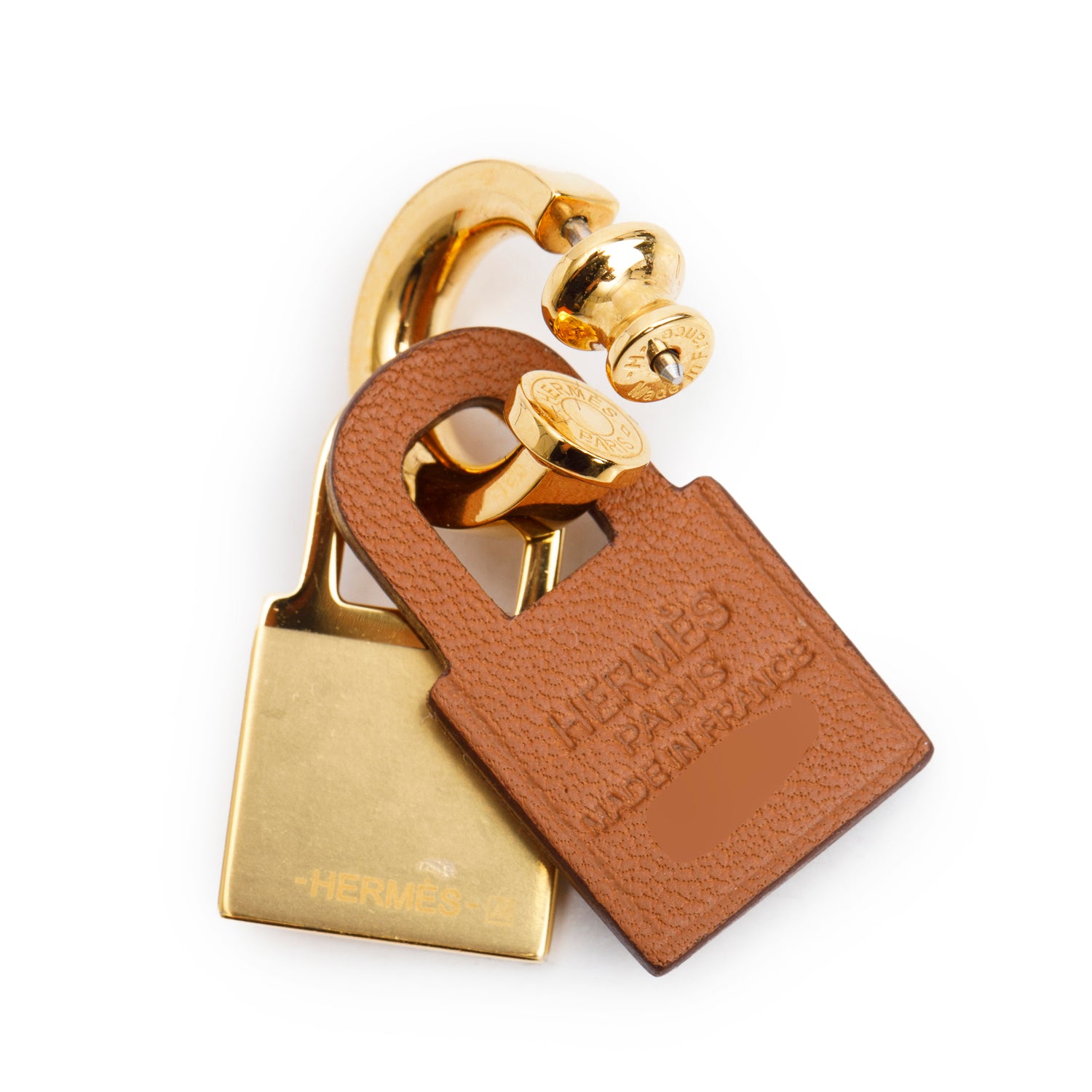 Hermes Gold-Plate Swift O'Kelly Drop Earrings w/ Box