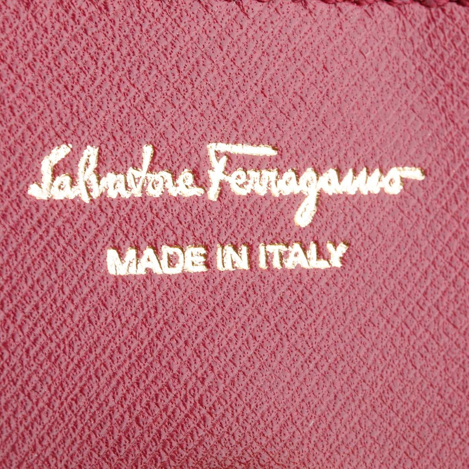 Ferragamo Burgundy Pebbled Calfskin Gancini Continental Wallet w/ Box