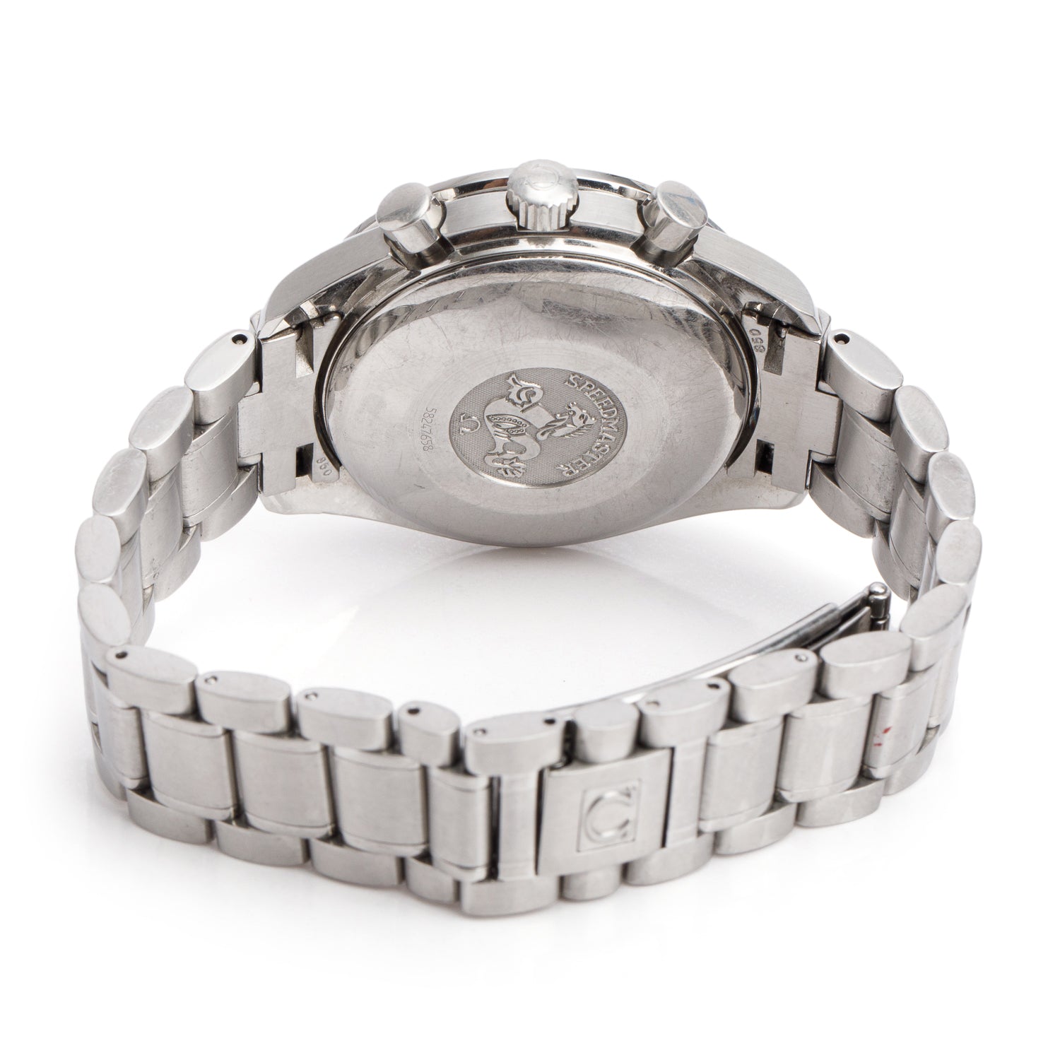 Omega Stainless Steel Speedmaster Date 39 MM Chronograph Automatic Watch Silver Dial w/ Box
