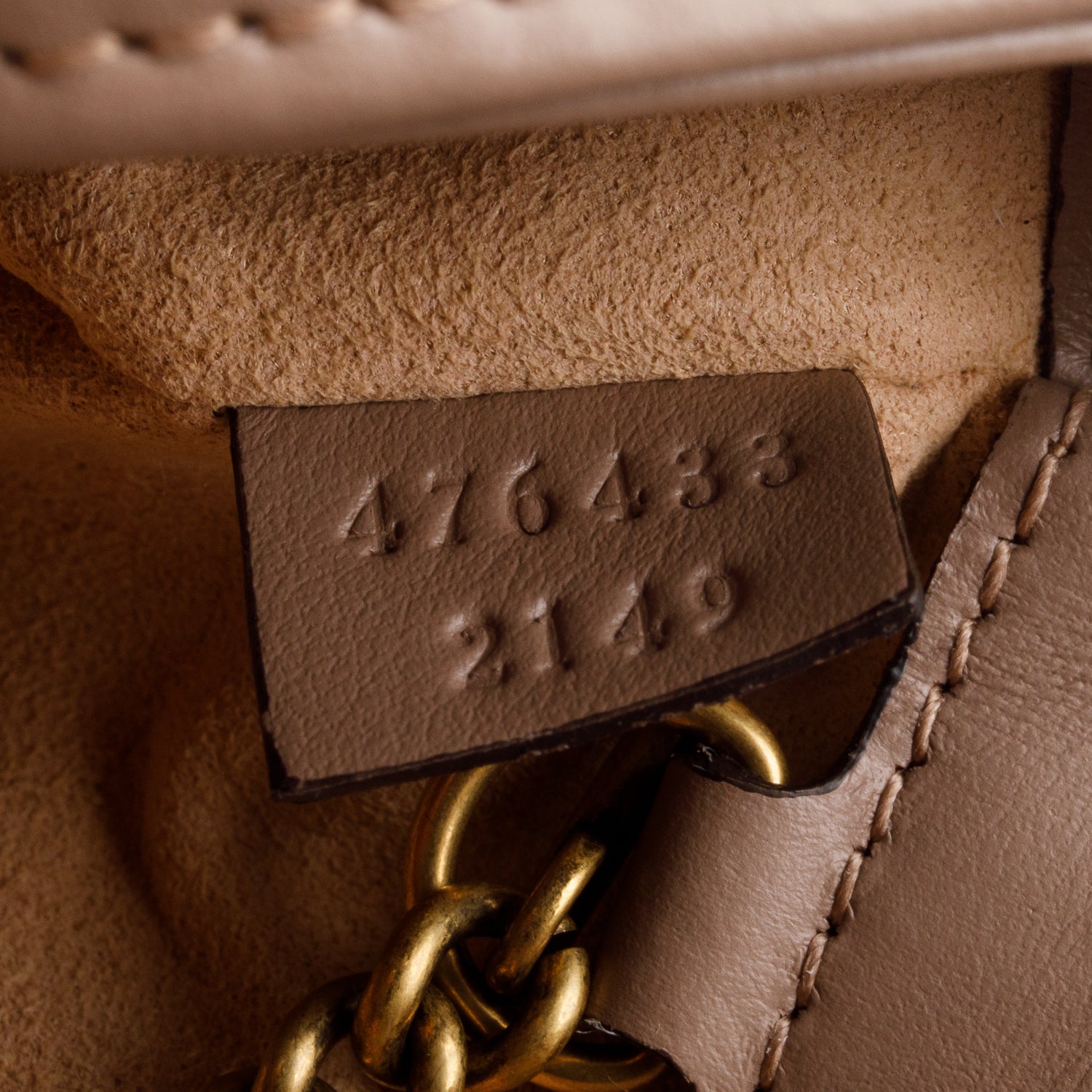 Gucci Taupe GG Marmont Matelasse Leather Super Mini Bag w/ Box