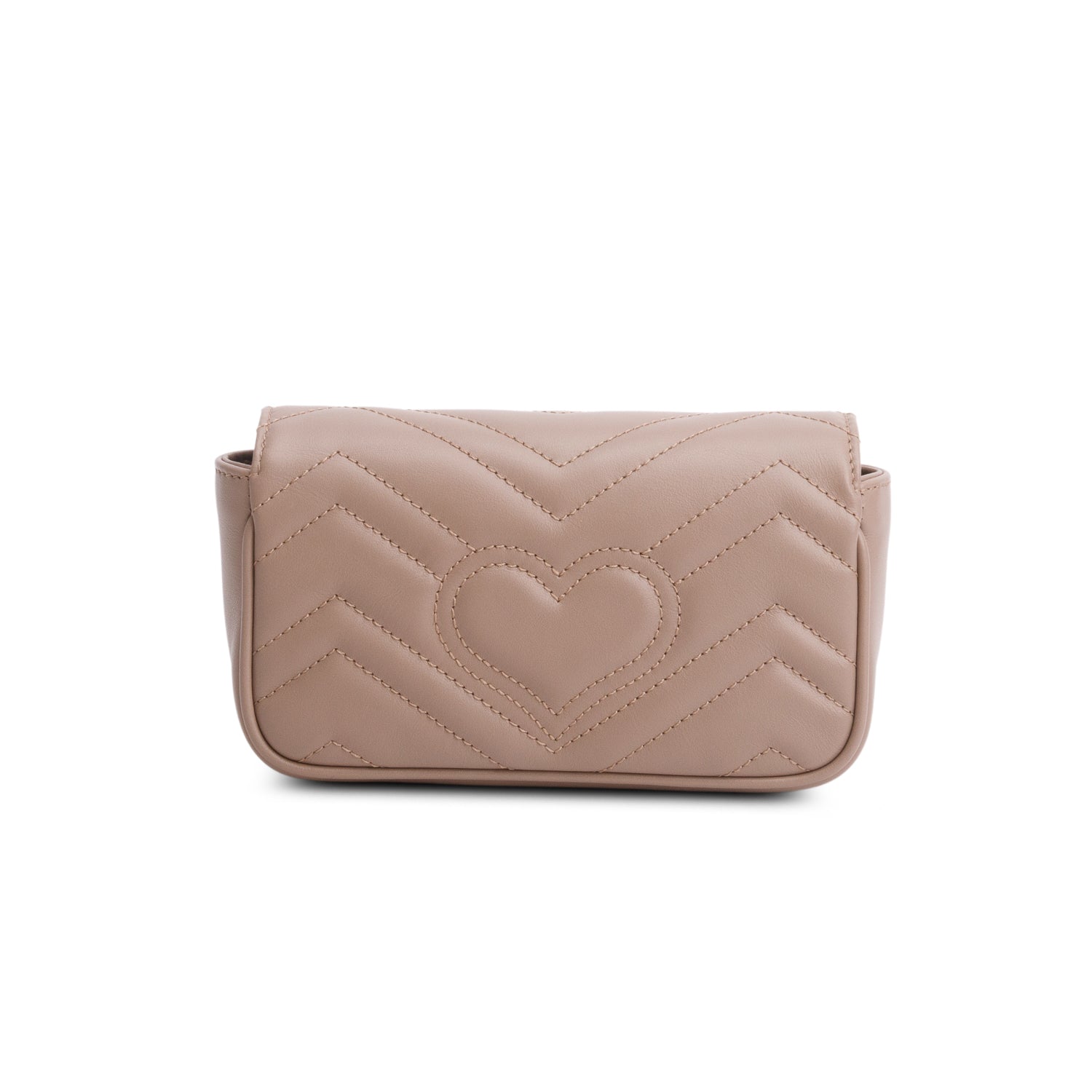 Gucci Taupe GG Marmont Matelasse Leather Super Mini Bag w/ Box