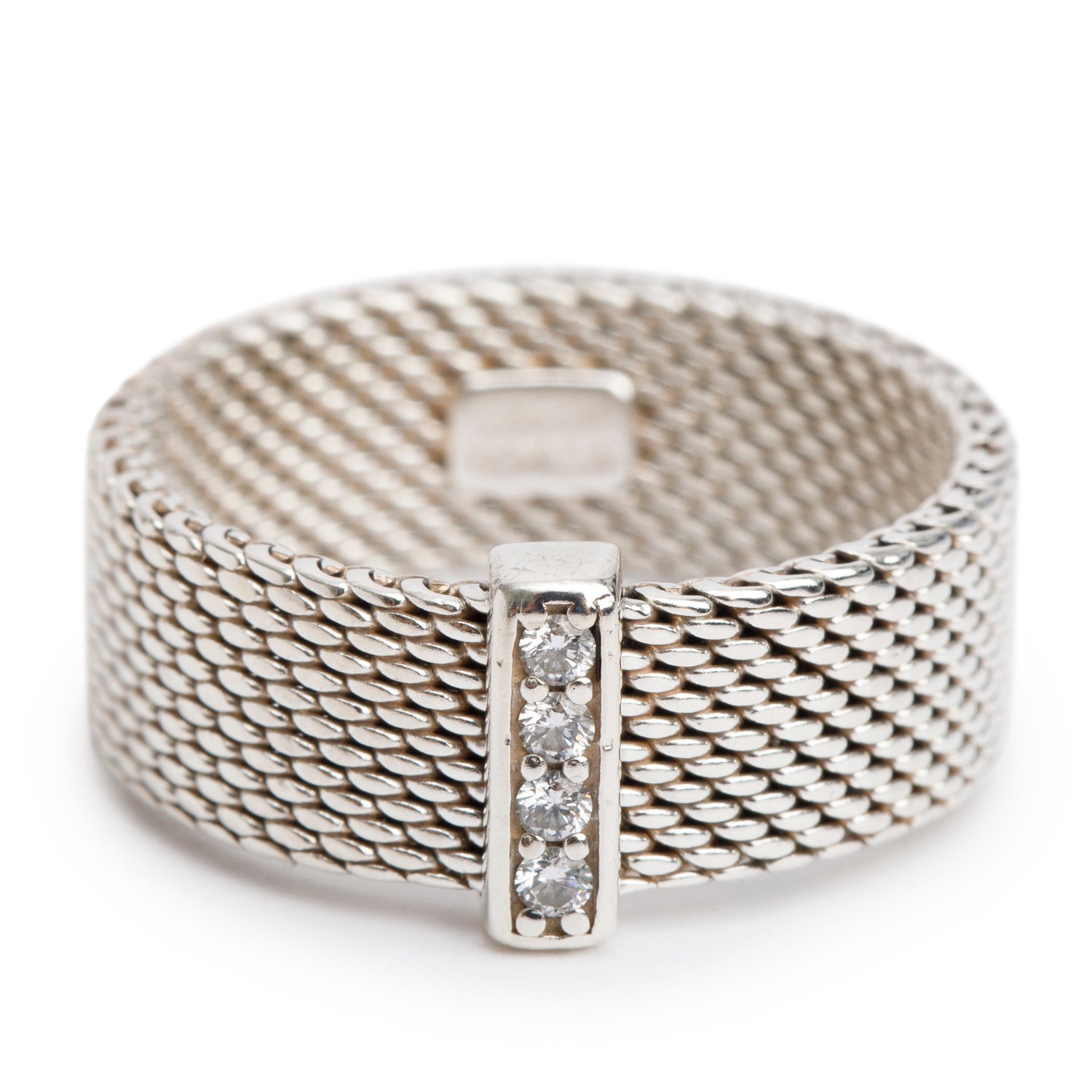 Tiffany & Co. Sterling Silver Diamond Somerset Ring, Size 6.5