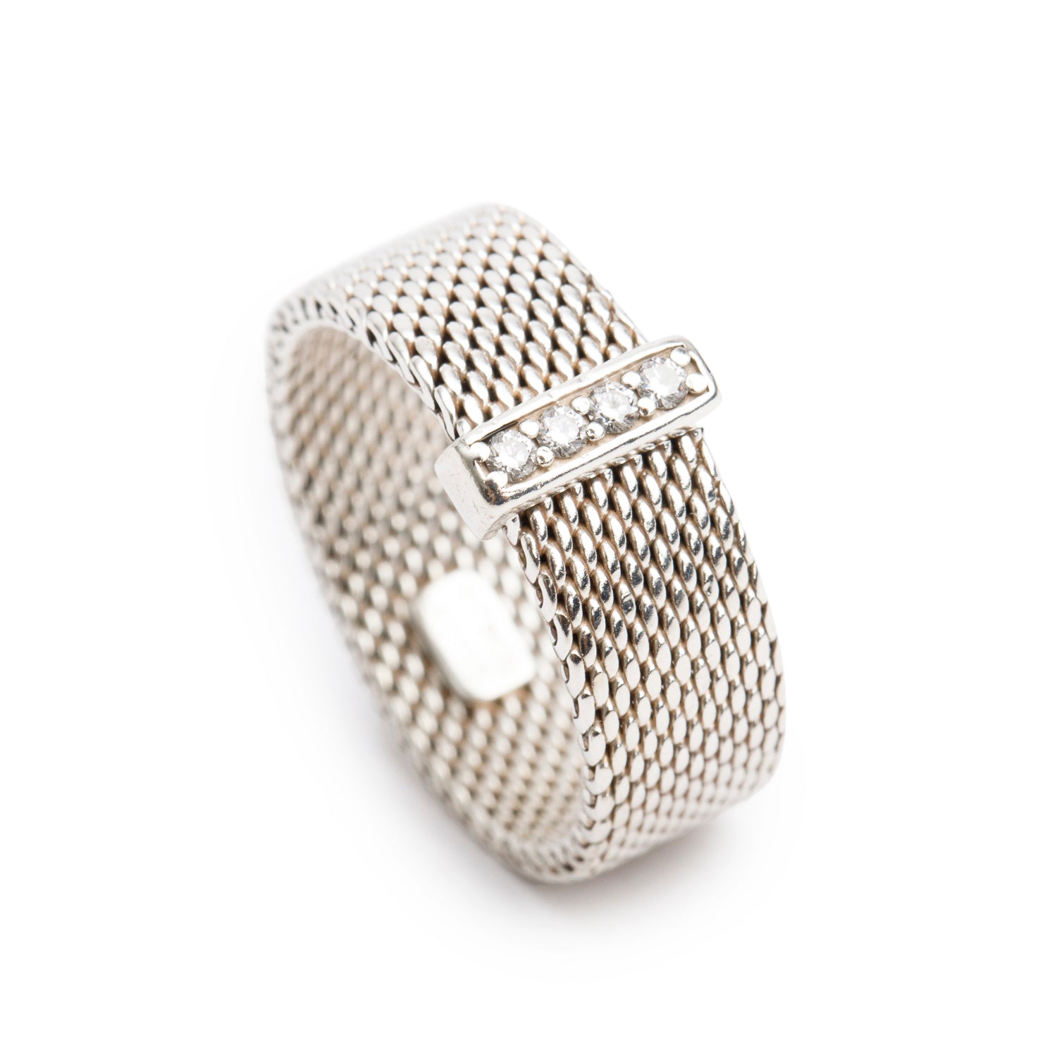 Tiffany & Co. Sterling Silver Diamond Somerset Ring, Size 6.5
