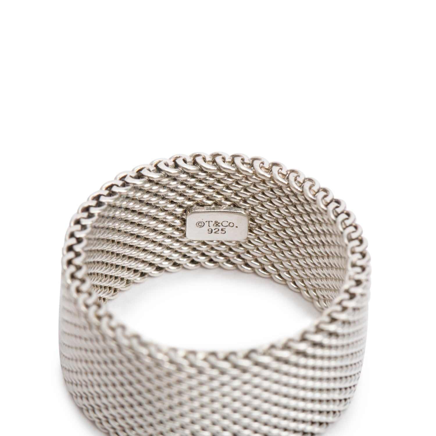 Tiffany & Co. Sterling Silver Somerset Mesh Ring, Size 5.5