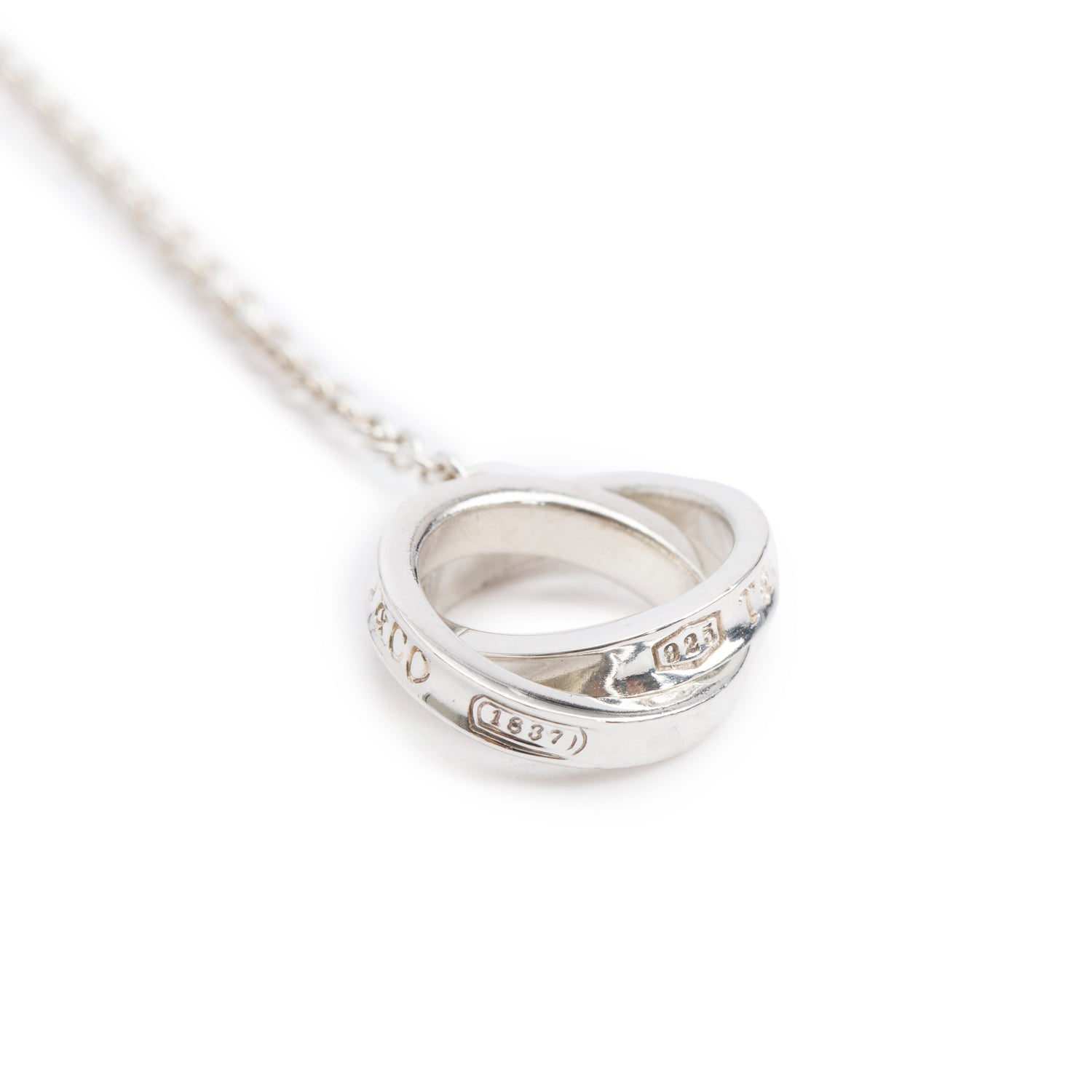 Tiffany & Co. Sterling Silver 1837 Interlocking Circles Lariat Necklace