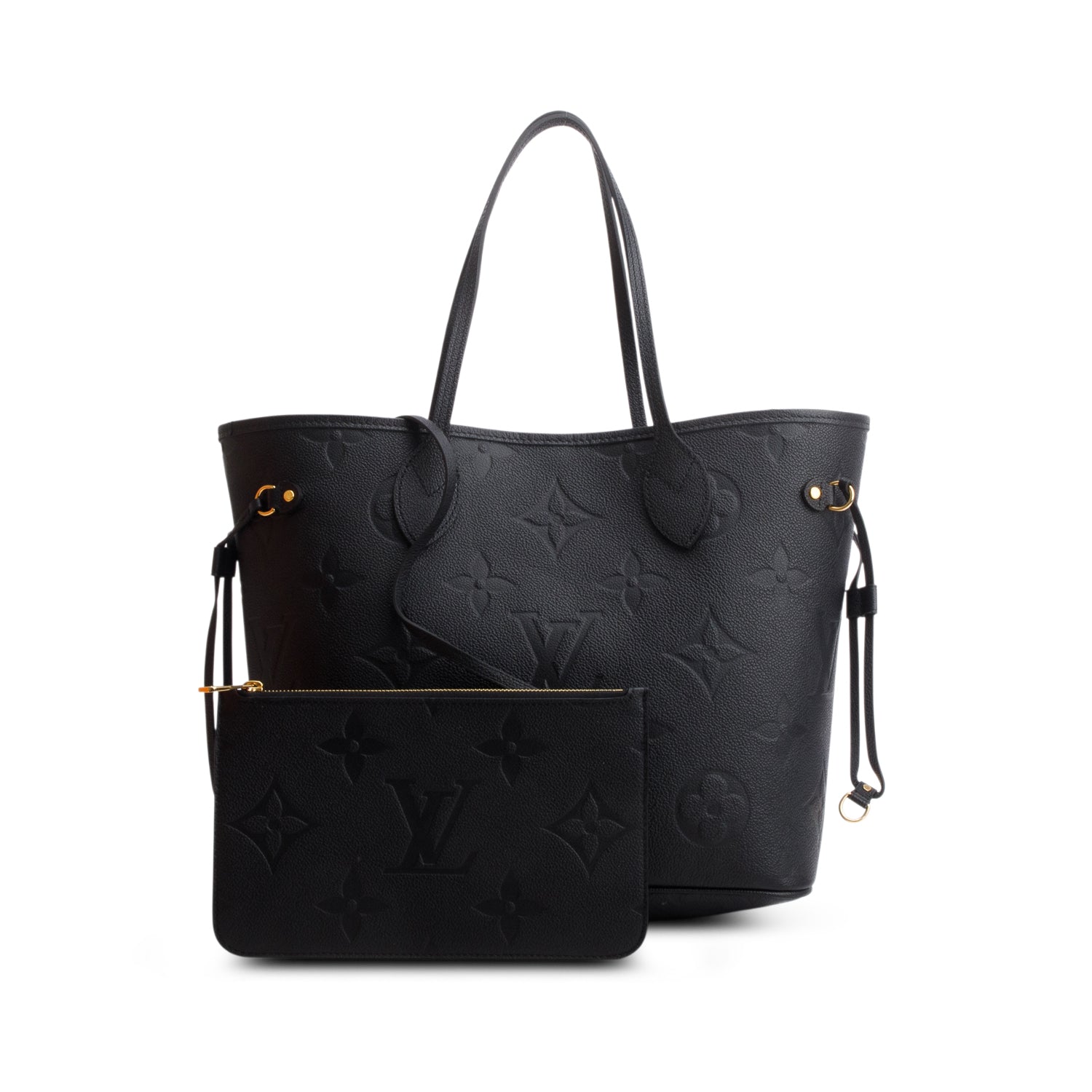 Louis Vuitton 2022 Black Empreinte Monogram Giant Neverfull MM w/ Box, Pouch & Receipt