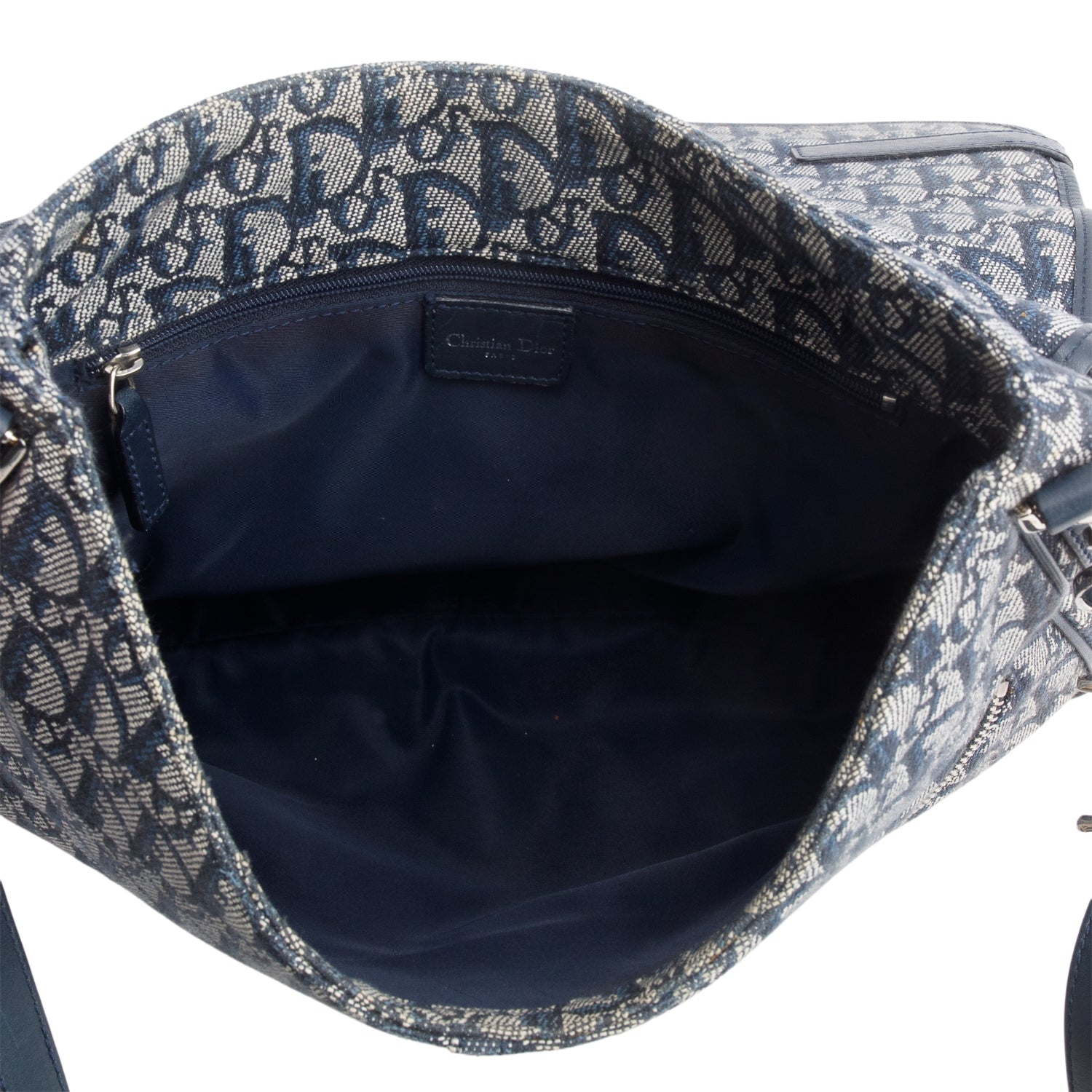 Christian Dior Blue Oblique Trotter Logo Crossbody Bag