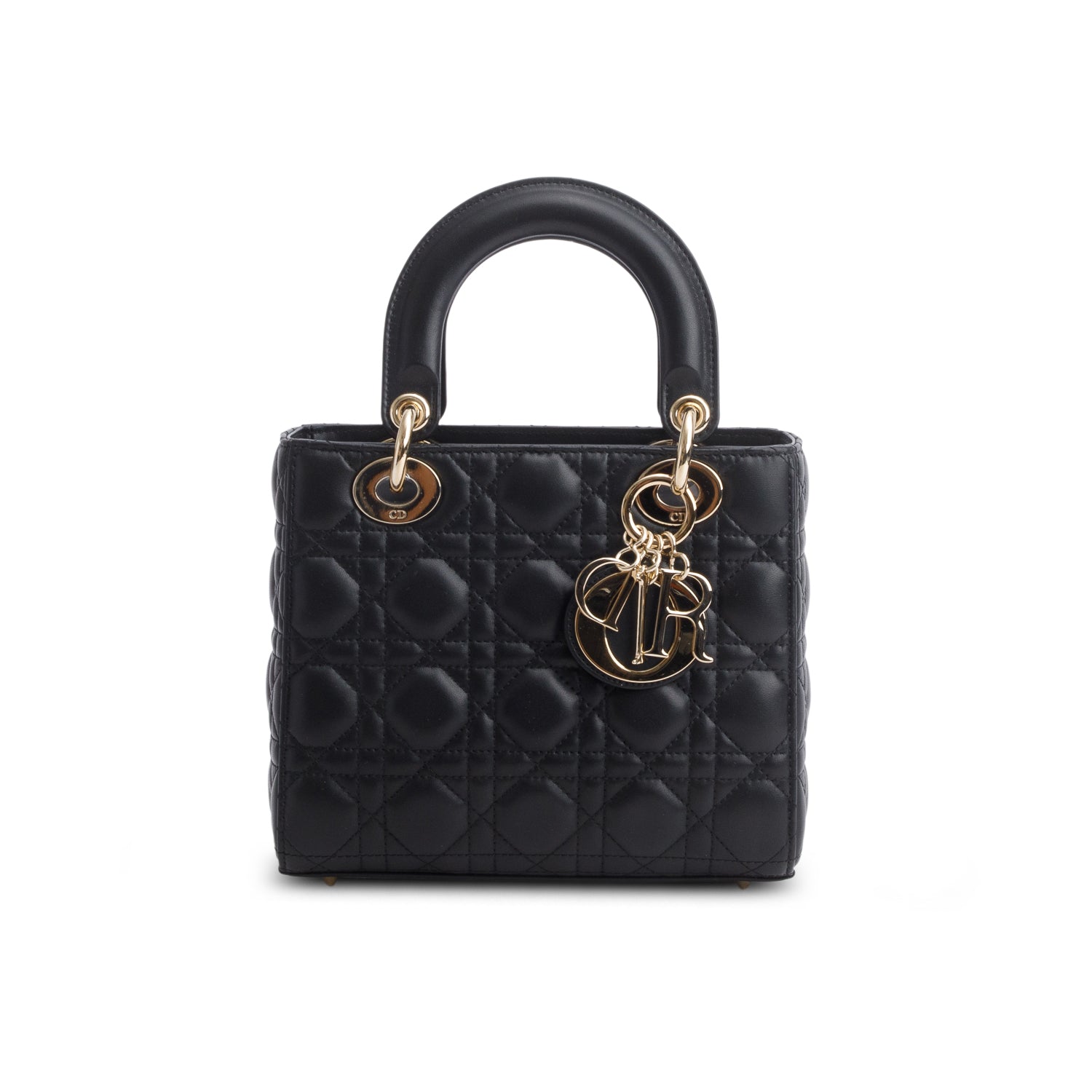 Christian Dior 2025 Black Lambskin Cannage Small My ABC Dior Lady Dior w/ Box & Strap