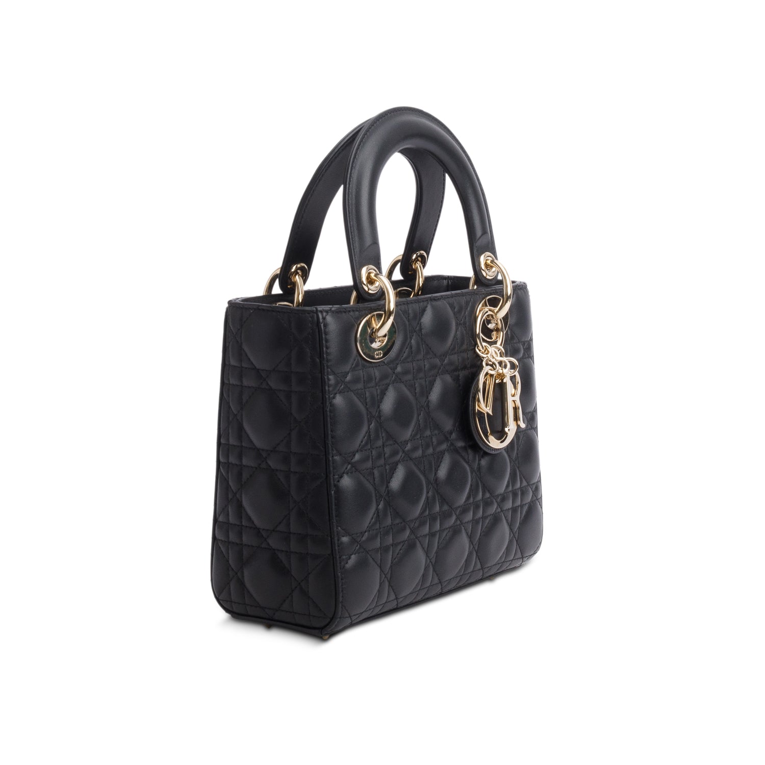 Christian Dior 2025 Black Lambskin Cannage Small My ABC Dior Lady Dior w/ Box & Strap