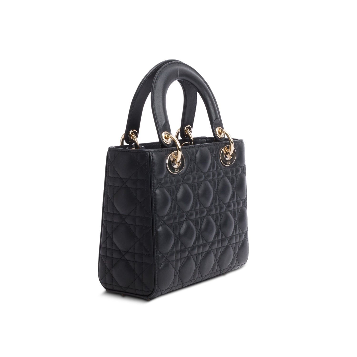 Christian Dior 2025 Black Lambskin Cannage Small My ABC Dior Lady Dior w/ Box & Strap