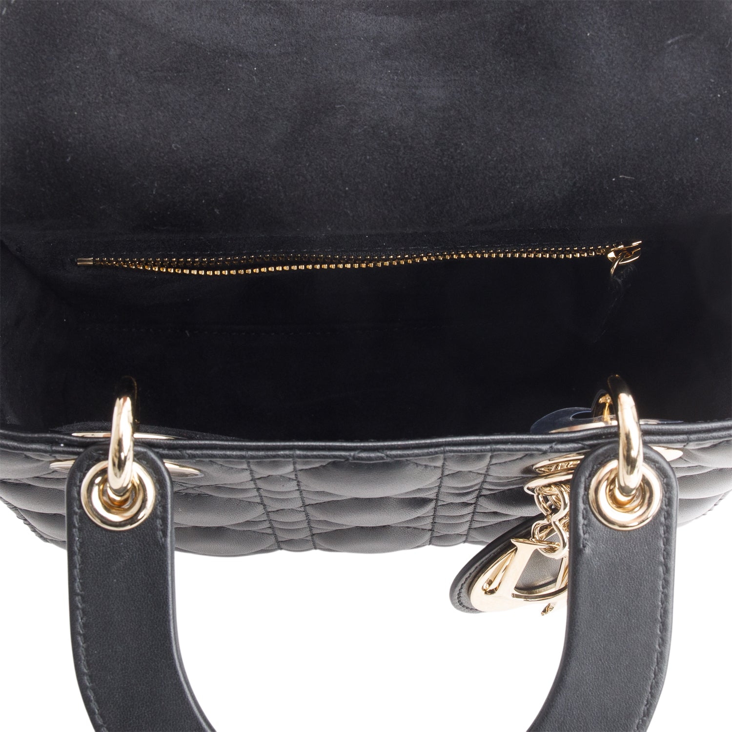 Christian Dior 2025 Black Lambskin Cannage Small My ABC Dior Lady Dior w/ Box & Strap