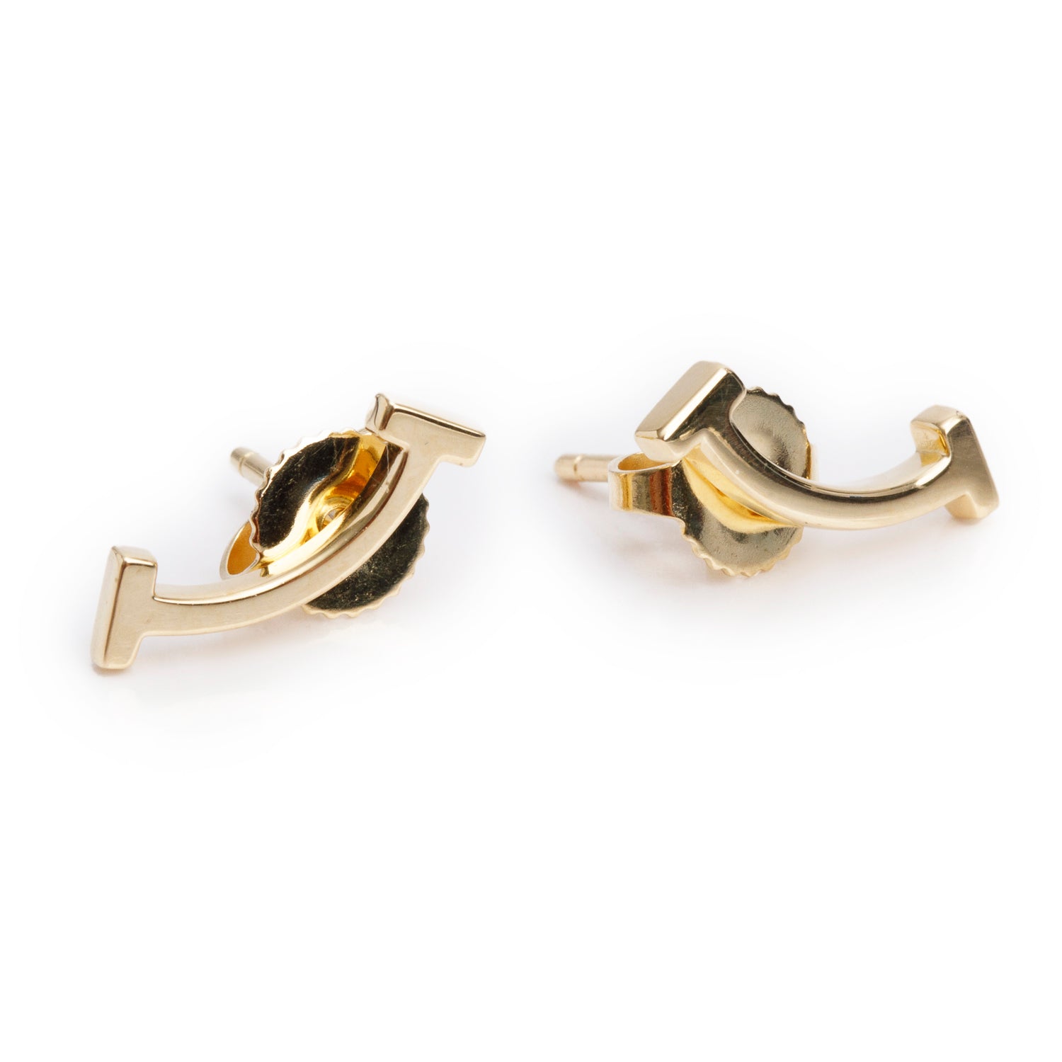 Tiffany & Co. 18k Yellow Gold Mini T Smile Earrings w/ Box