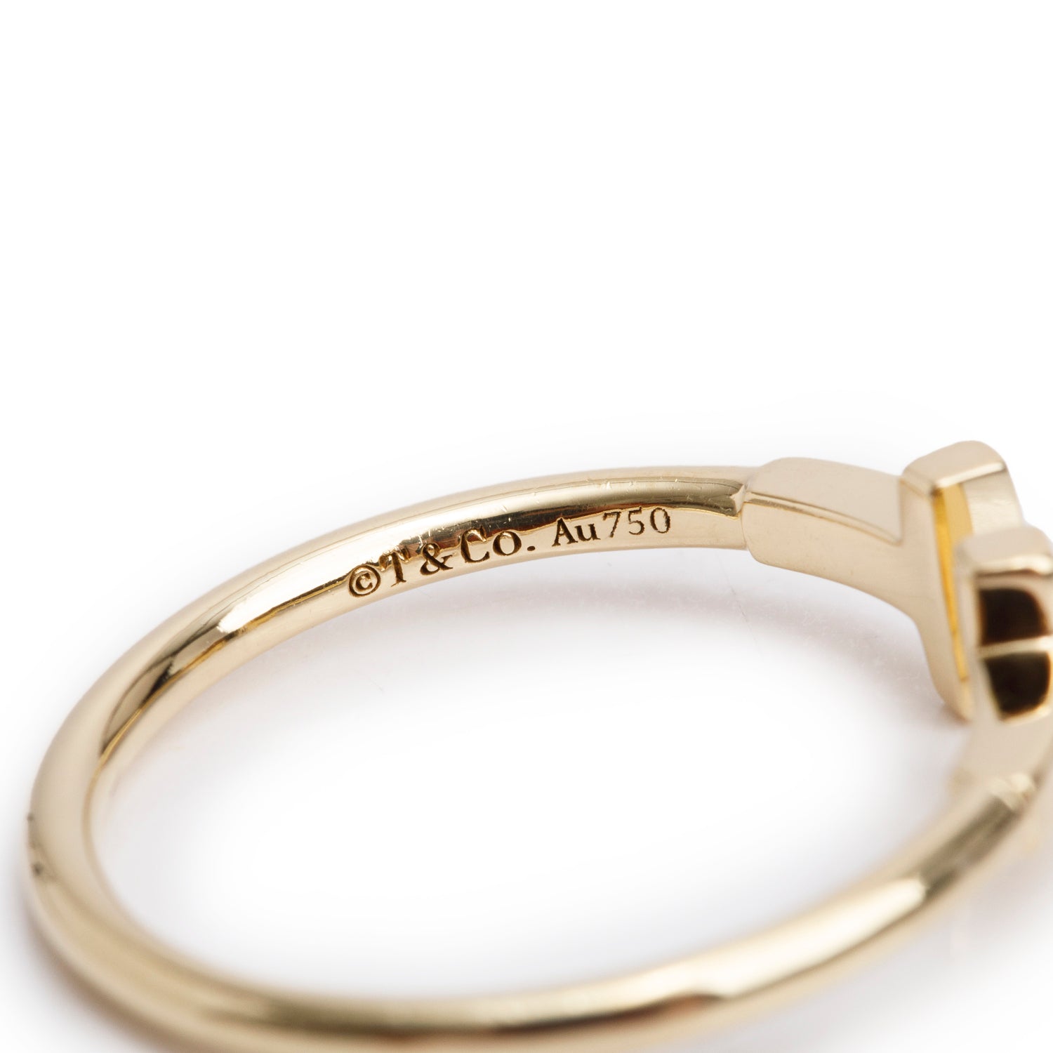 Tiffany & Co. 18k Yellow Gold T Wire Ring, Size 8.5 w/ Box