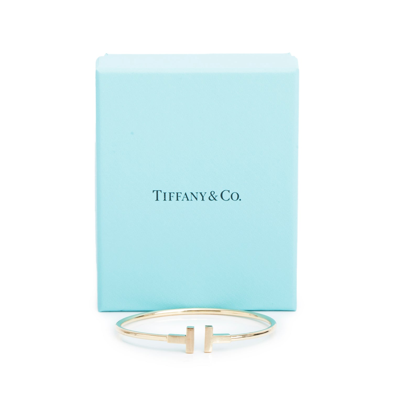 Tiffany & Co. 18k Yellow Gold T Wire Bracelet w/ Box