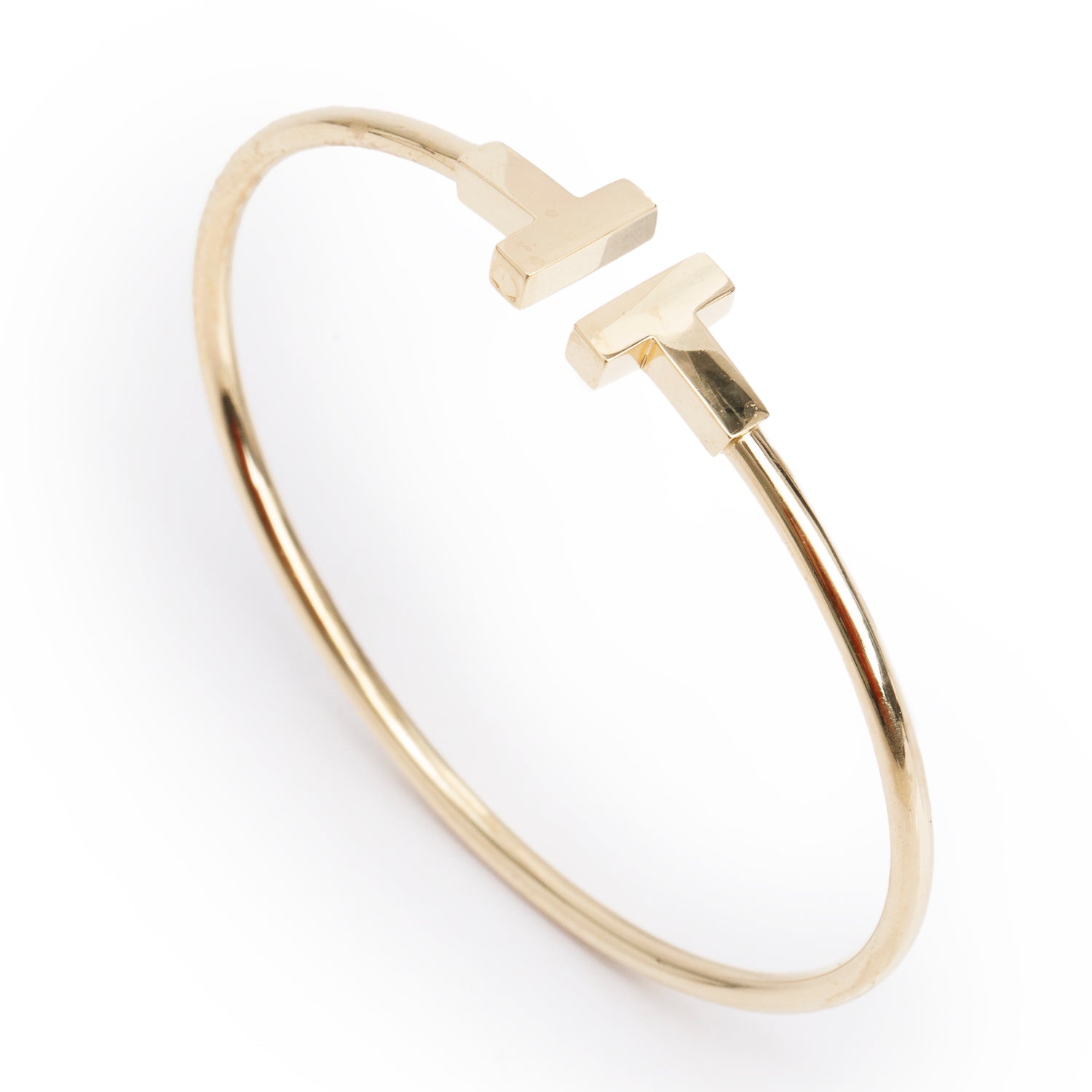 Tiffany & Co. 18k Yellow Gold T Wire Bracelet w/ Box