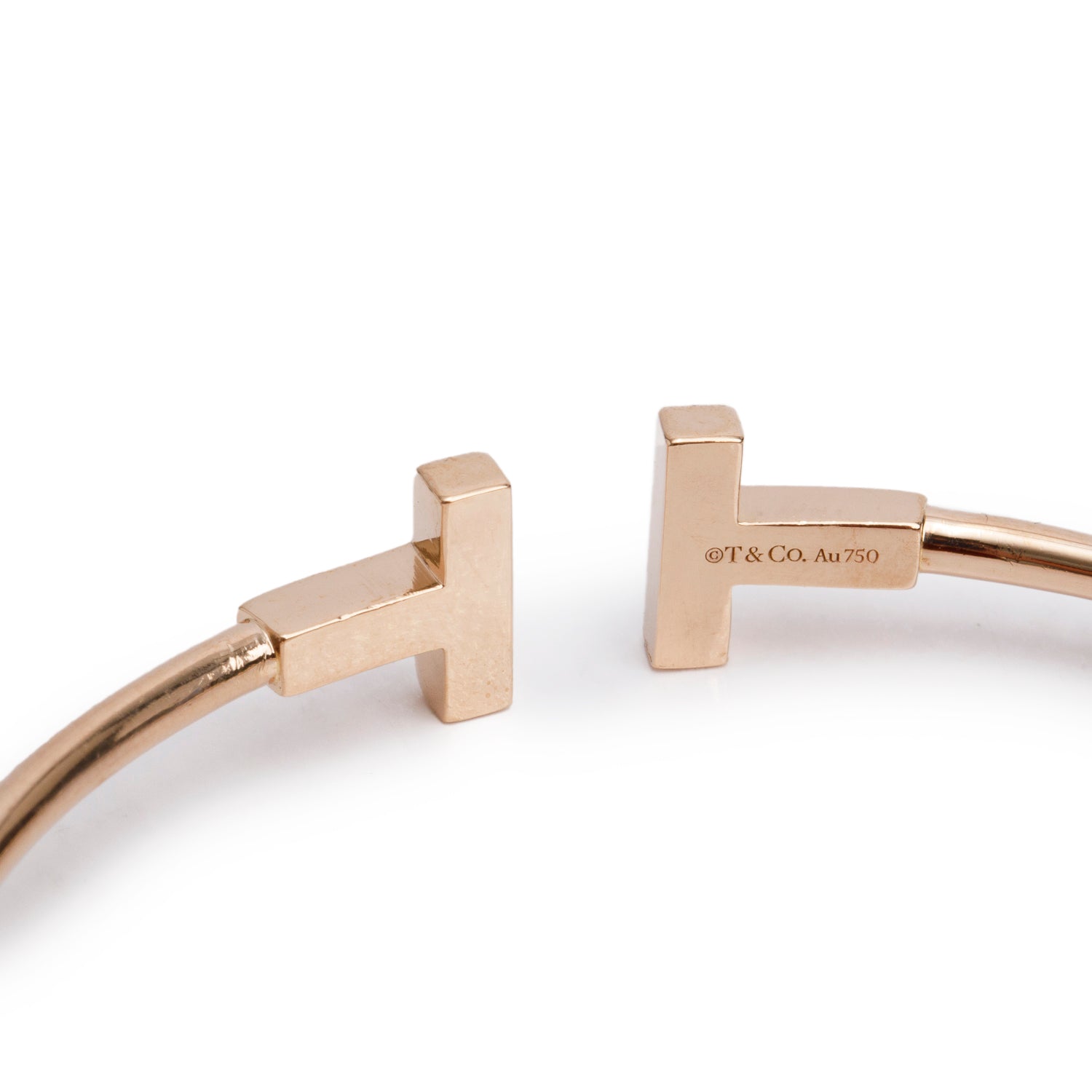 Tiffany & Co. 18k Rose Gold T Wire Bracelet w/ Box