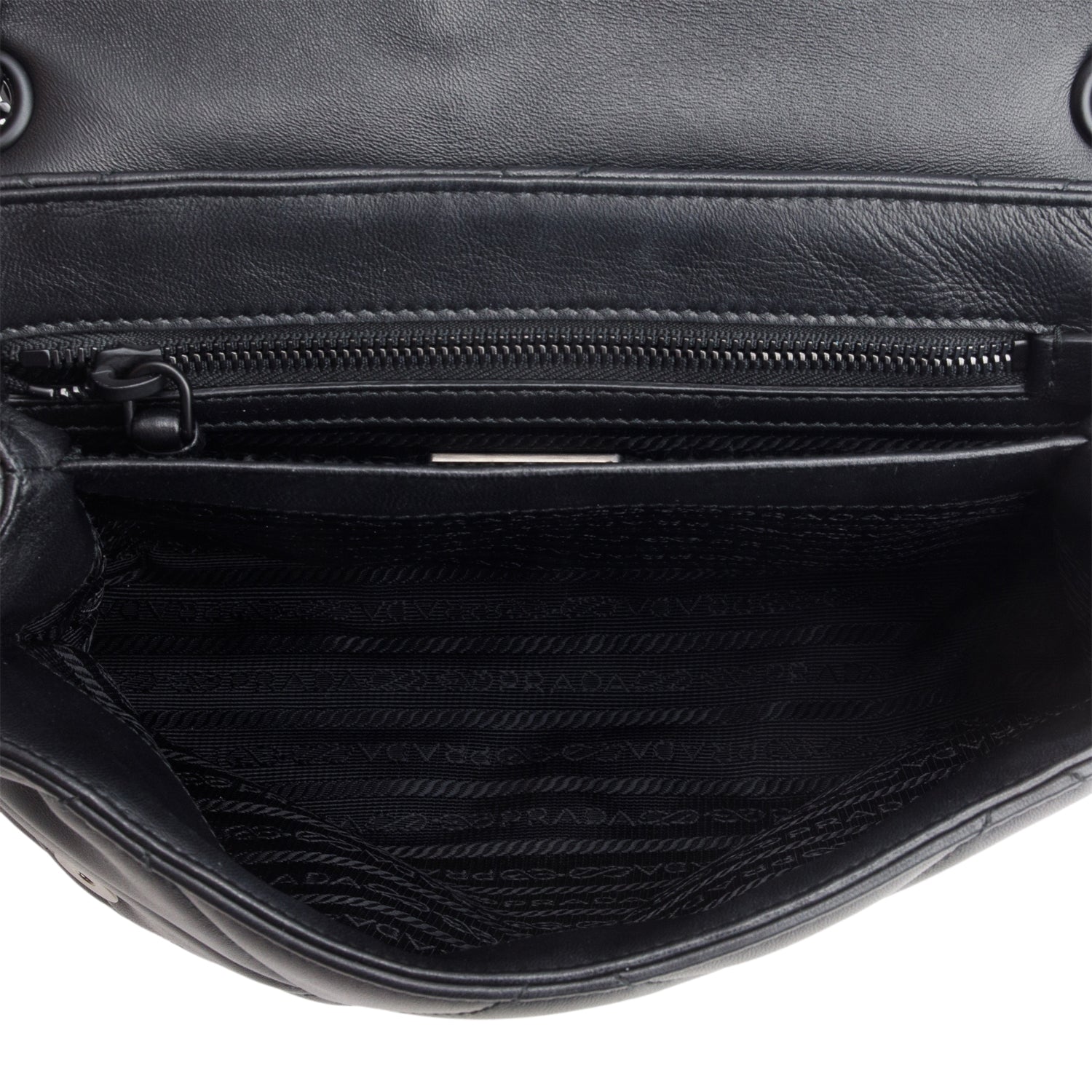 Prada 2021 Black Nappa Triangle Stiched Medium Spectrum Bag w/ Authenticity Card