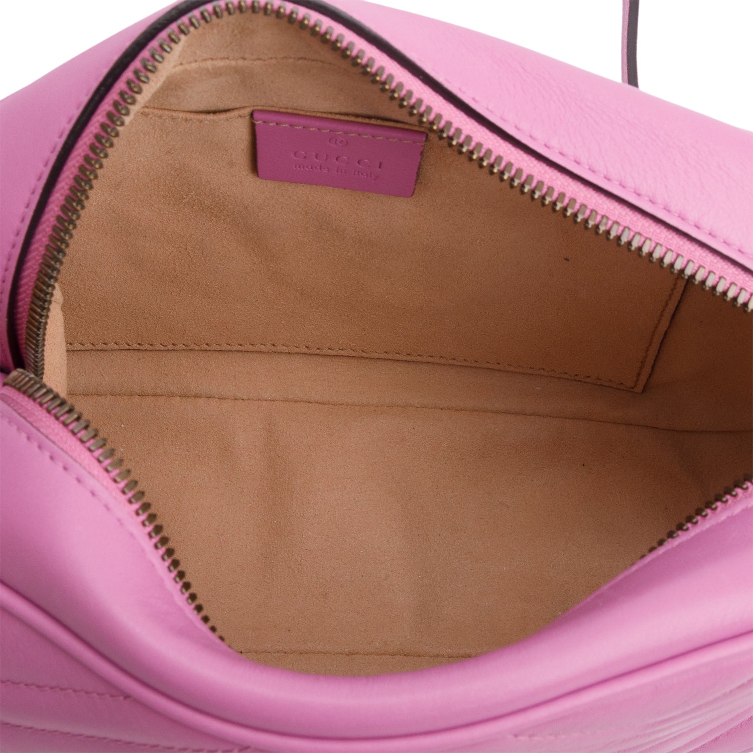 Gucci Pink Calfskin Matelasse Small GG Marmont Chain Shoulder Bag