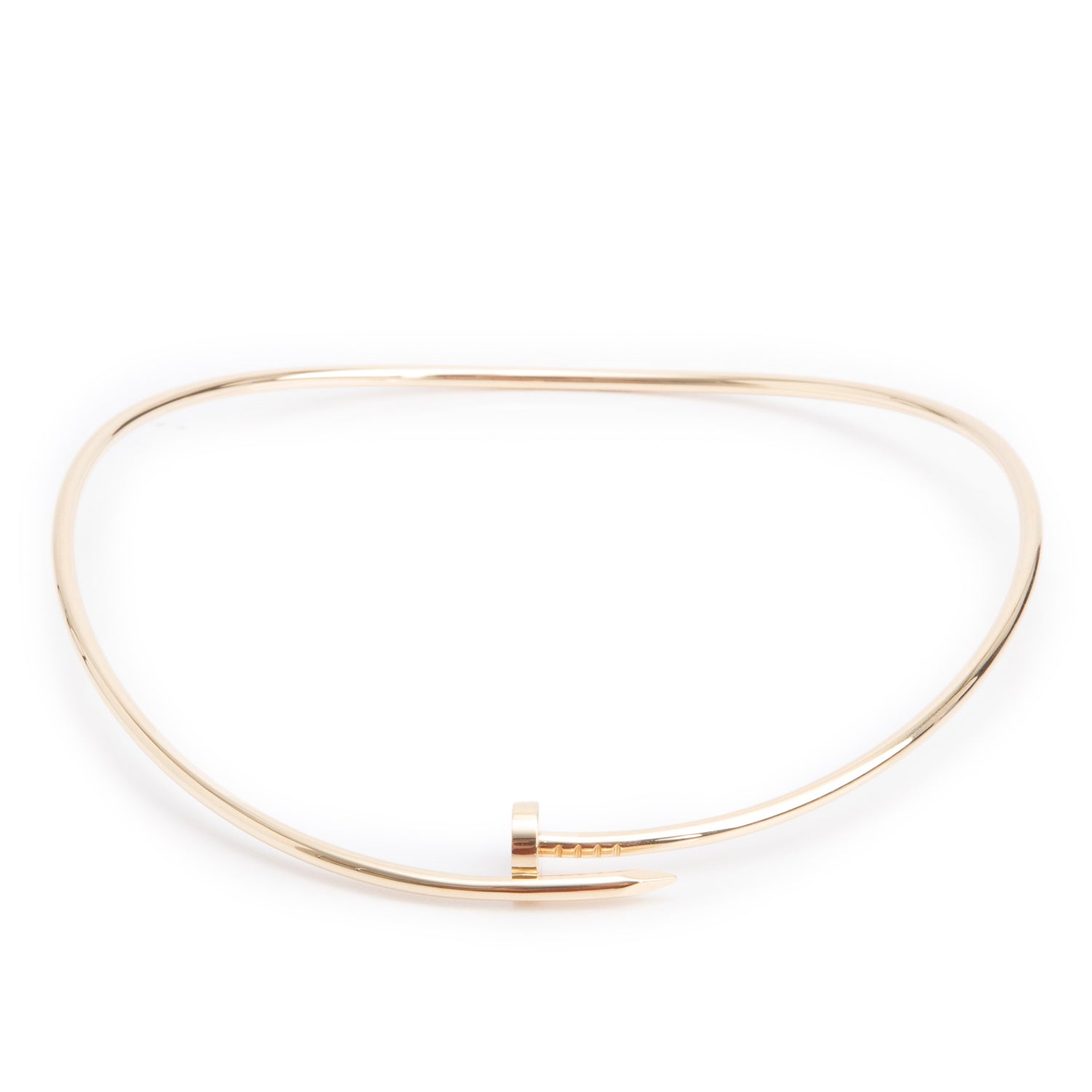 Cartier 2025 18k Yellow Gold Diamond Juste Un Clou Torque Necklace, Small Model w/ Box, Receipt & Certificate