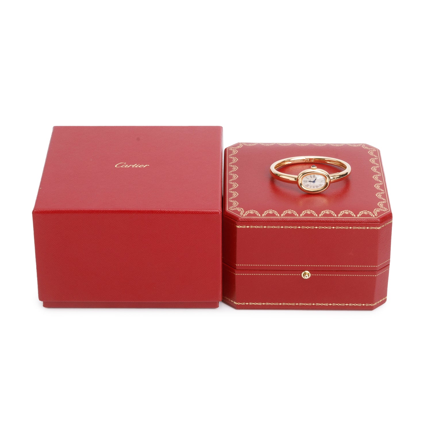 Cartier 2025 18k Yellow Gold Baignoire Quartz Watch, Mini Model 4514 w/ Box, Receipt & Papers